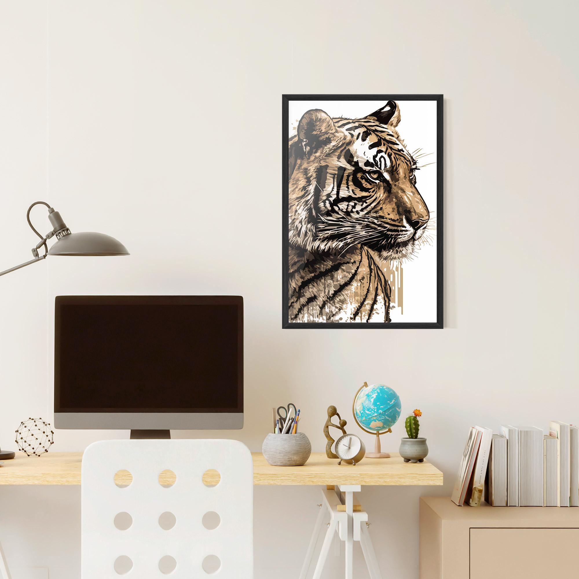 Plakat w Ramie Pretty Tiger Art mockup 6