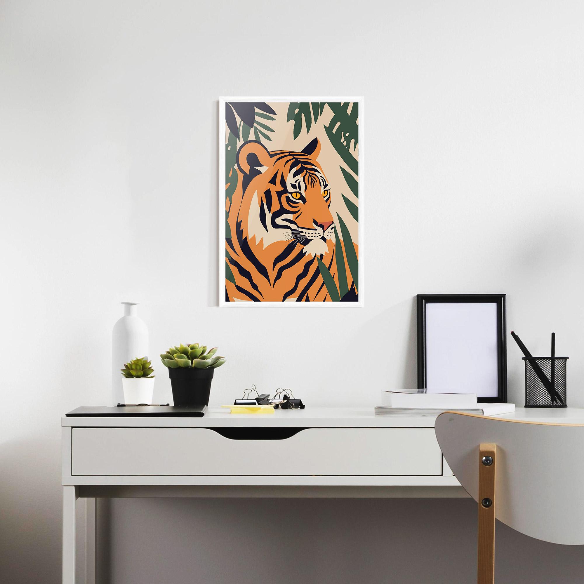 Plakat w Ramie Cartoon Style Tiger mockup 7