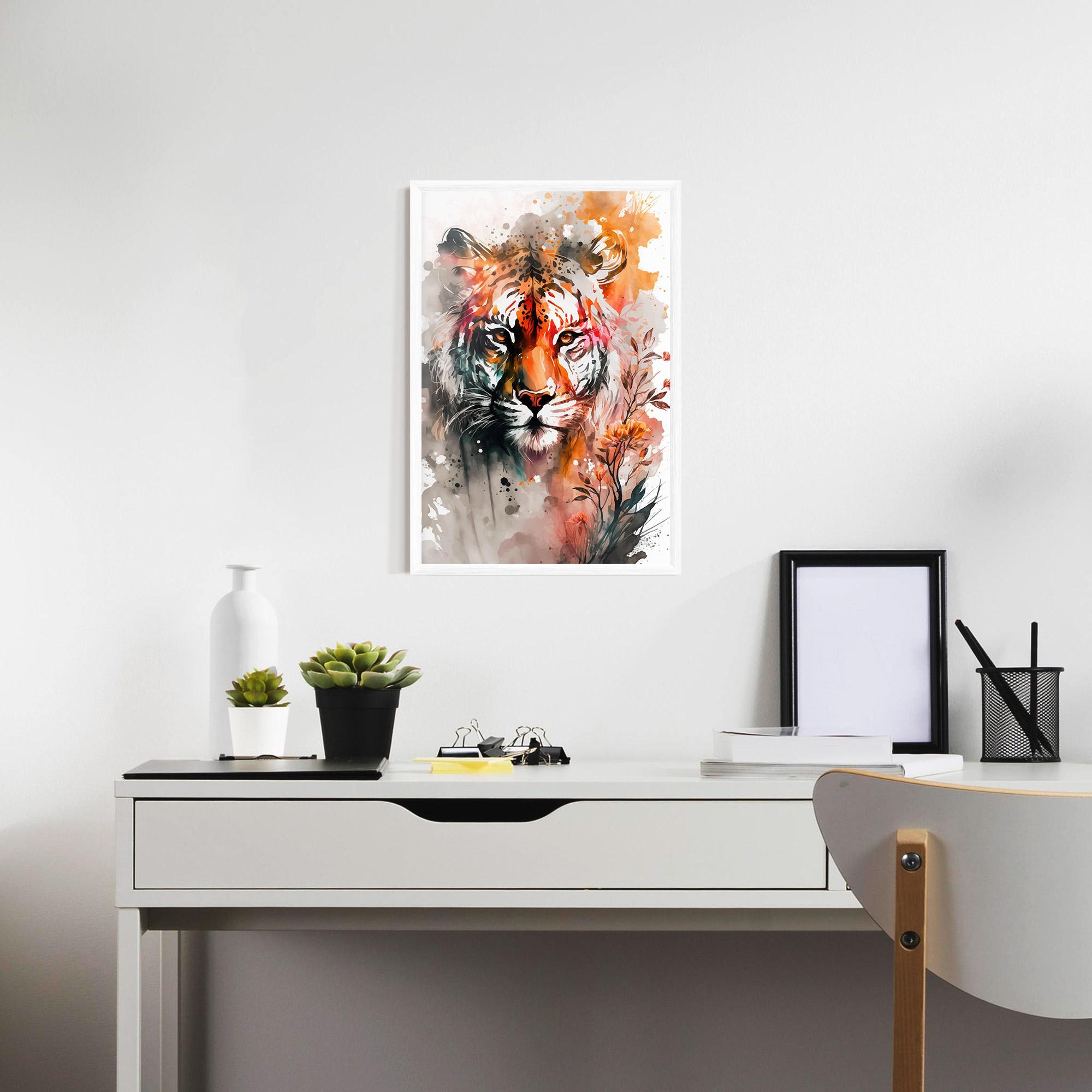 Plakat w Ramie Orange Art Tiger mockup 7