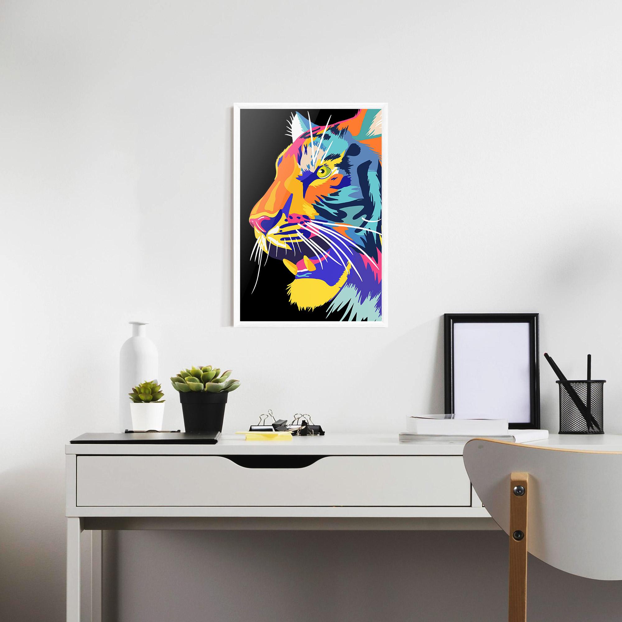 Plakat w Ramie Pretty Colorful Tiger mockup 7