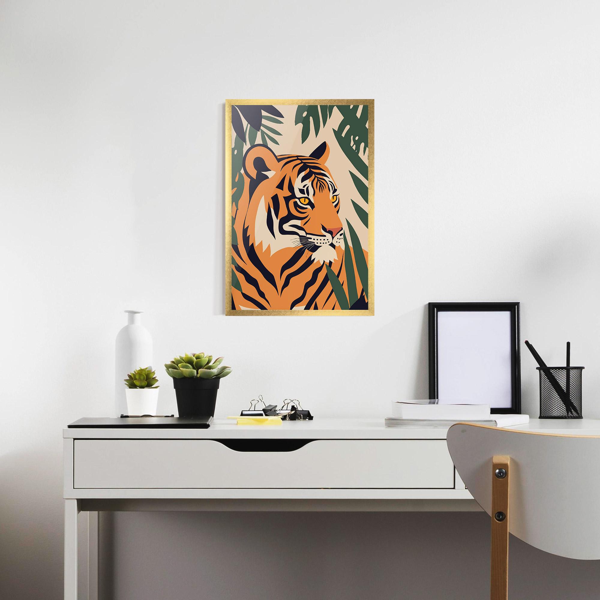 Plakat w Ramie Cartoon Style Tiger mockup 7