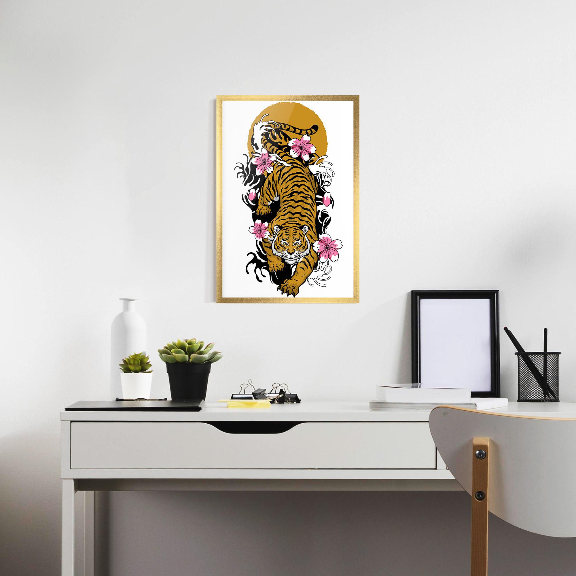 Plakat w Ramie Japanese Style Tiger mockup 7