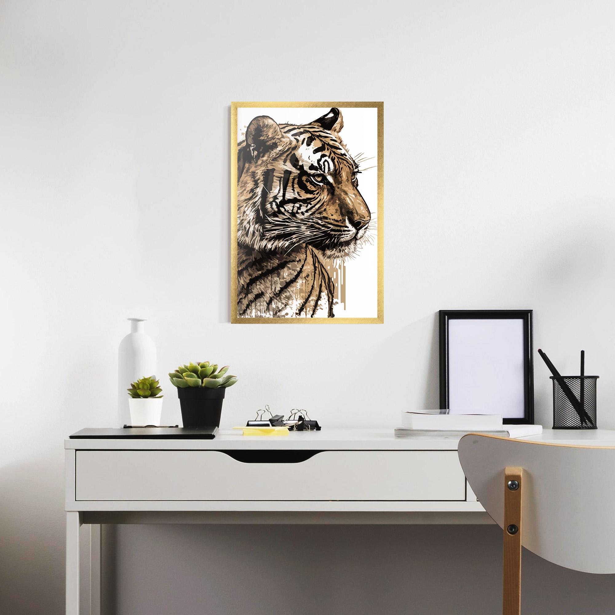 Plakat w Ramie Pretty Tiger Art mockup 7