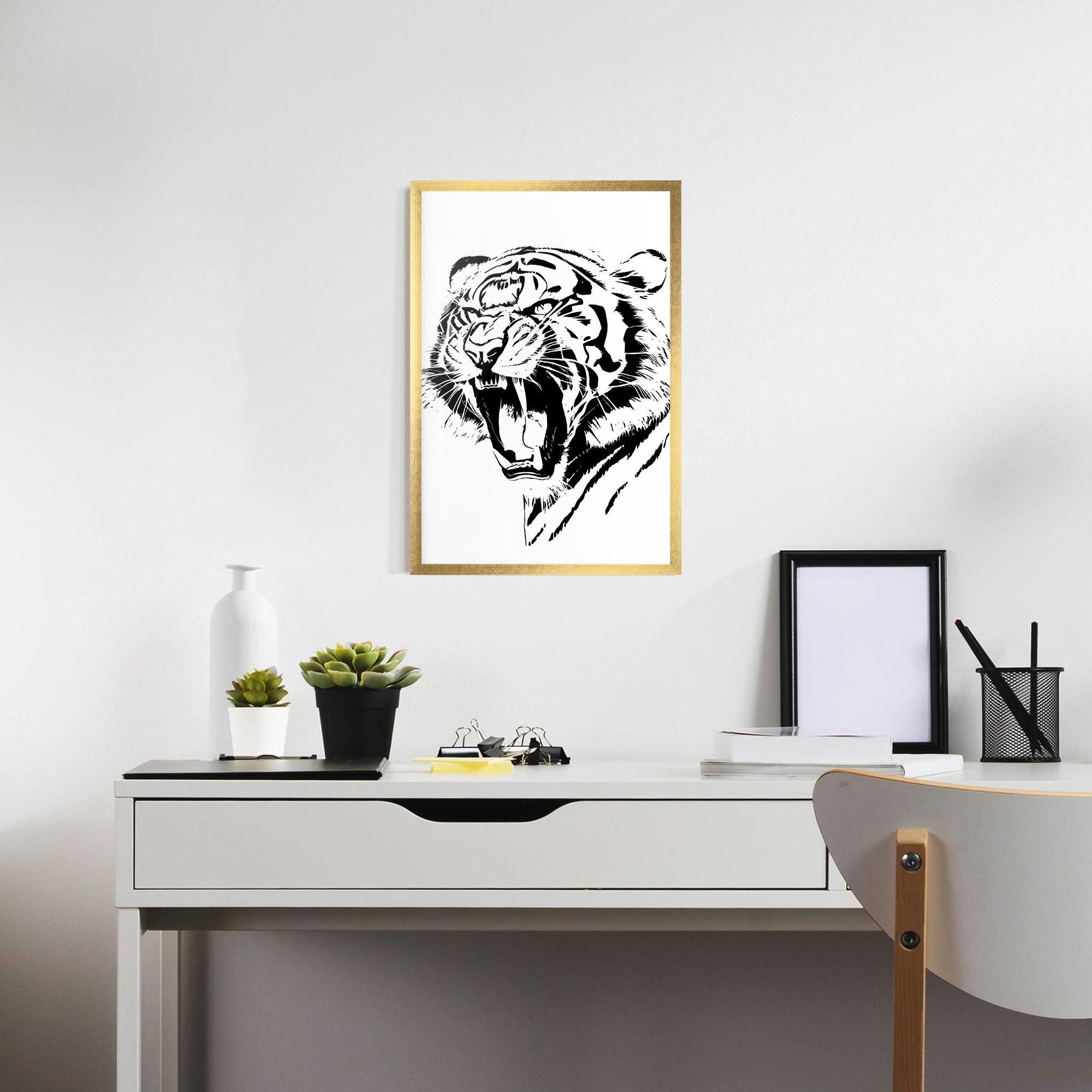 Plakat w Ramie Roaring Tiger mockup 7