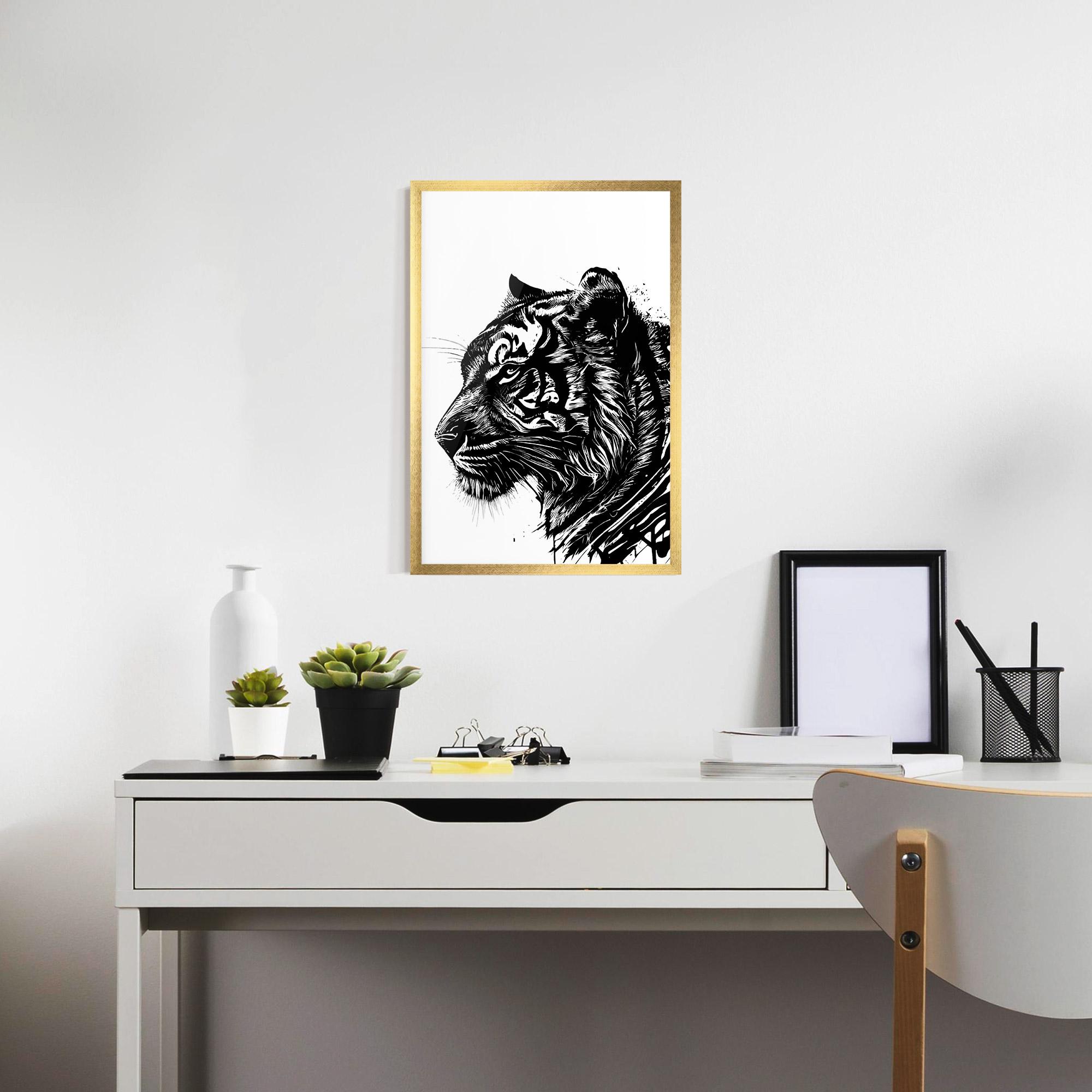 Plakat w Ramie Tiger Profile mockup 7