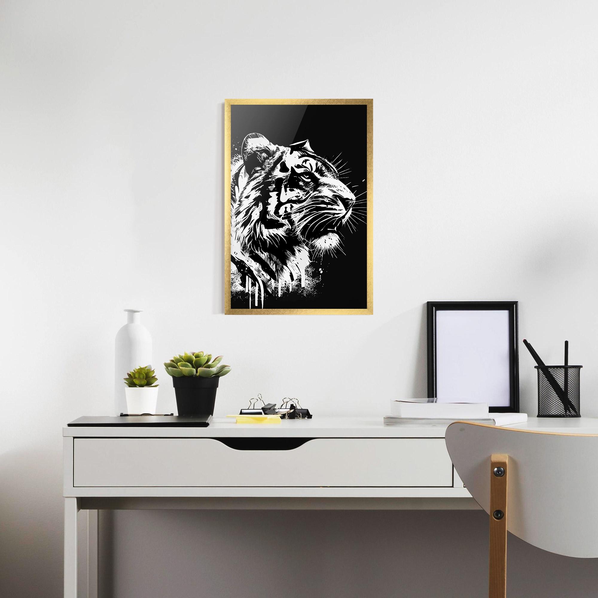 Plakat w Ramie White Ink Tiger mockup 7