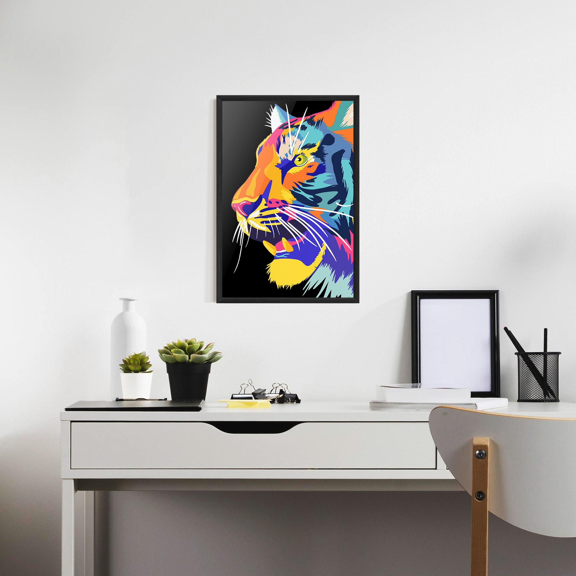 Plakat w Ramie Pretty Colorful Tiger mockup 7