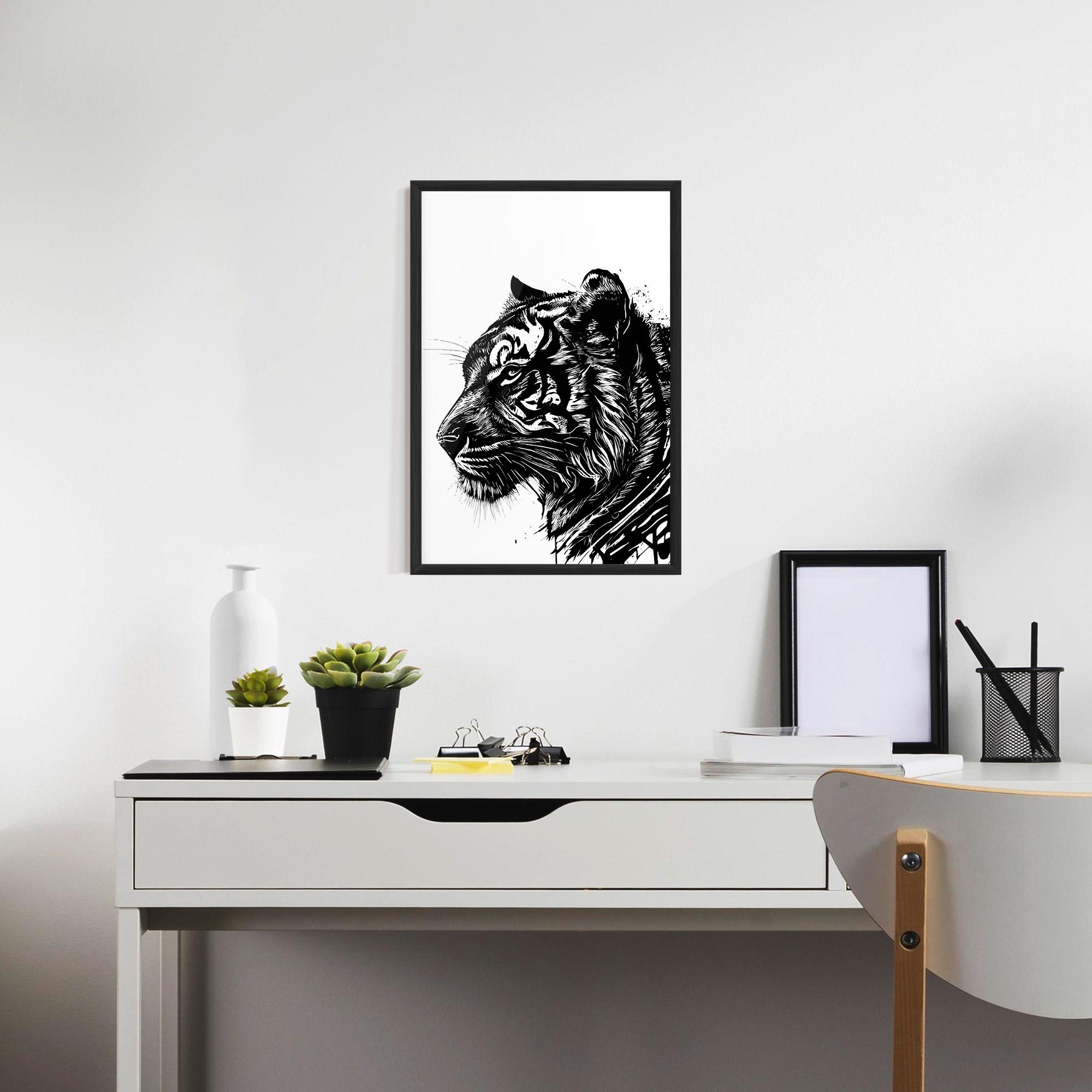 Plakat w Ramie Tiger Profile mockup 7