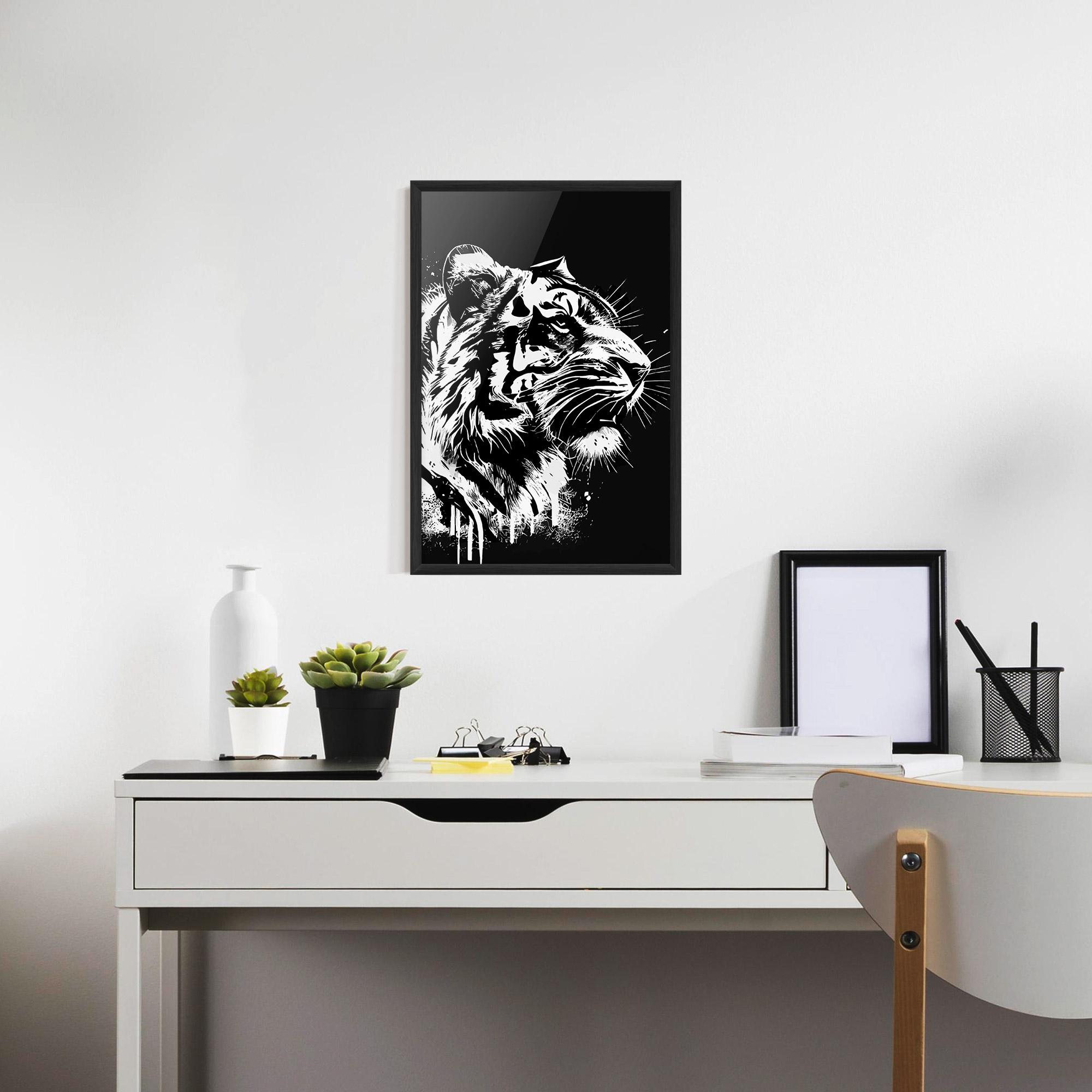 Plakat w Ramie White Ink Tiger mockup 7