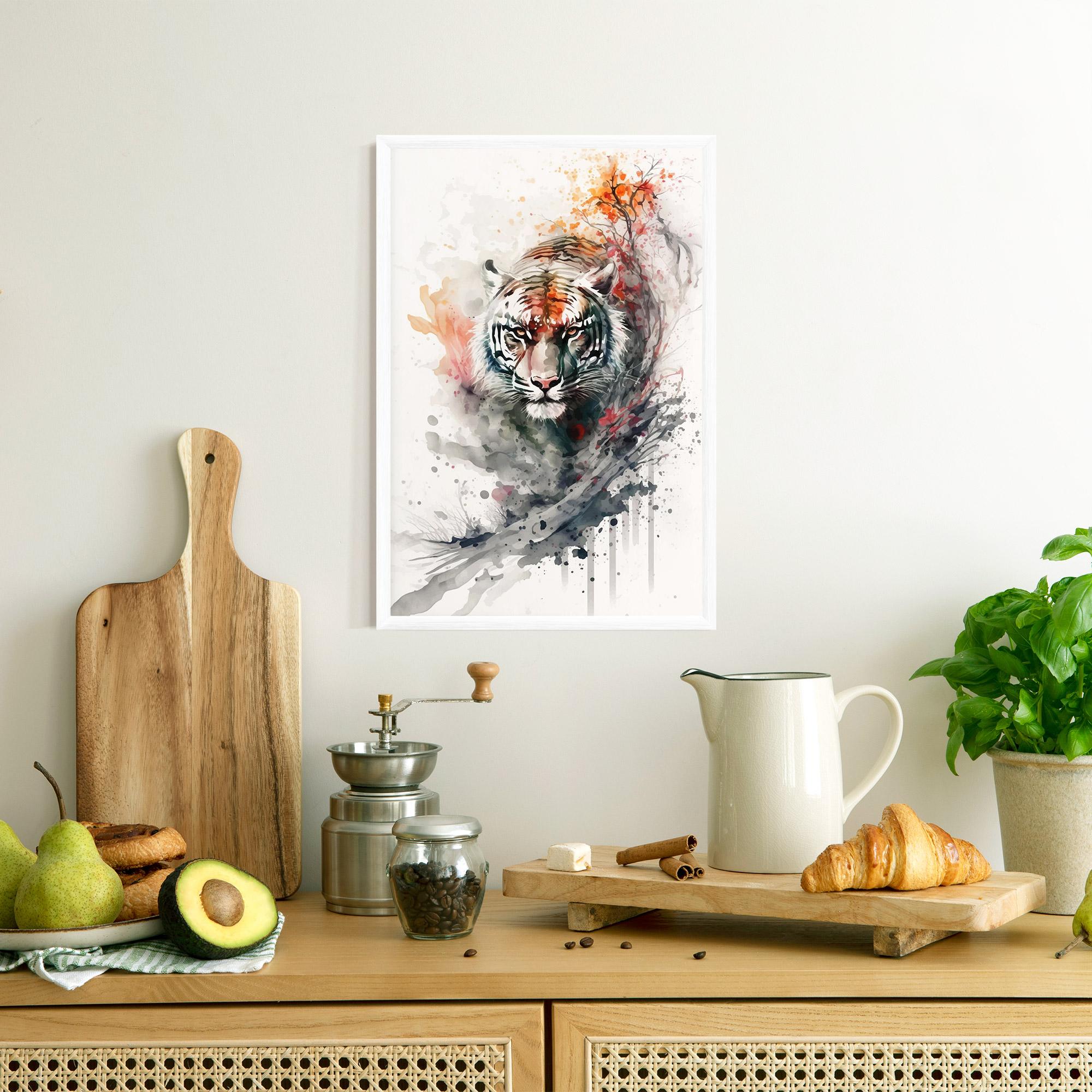 Plakat w Ramie Beautiful Tiger Art mockup 8