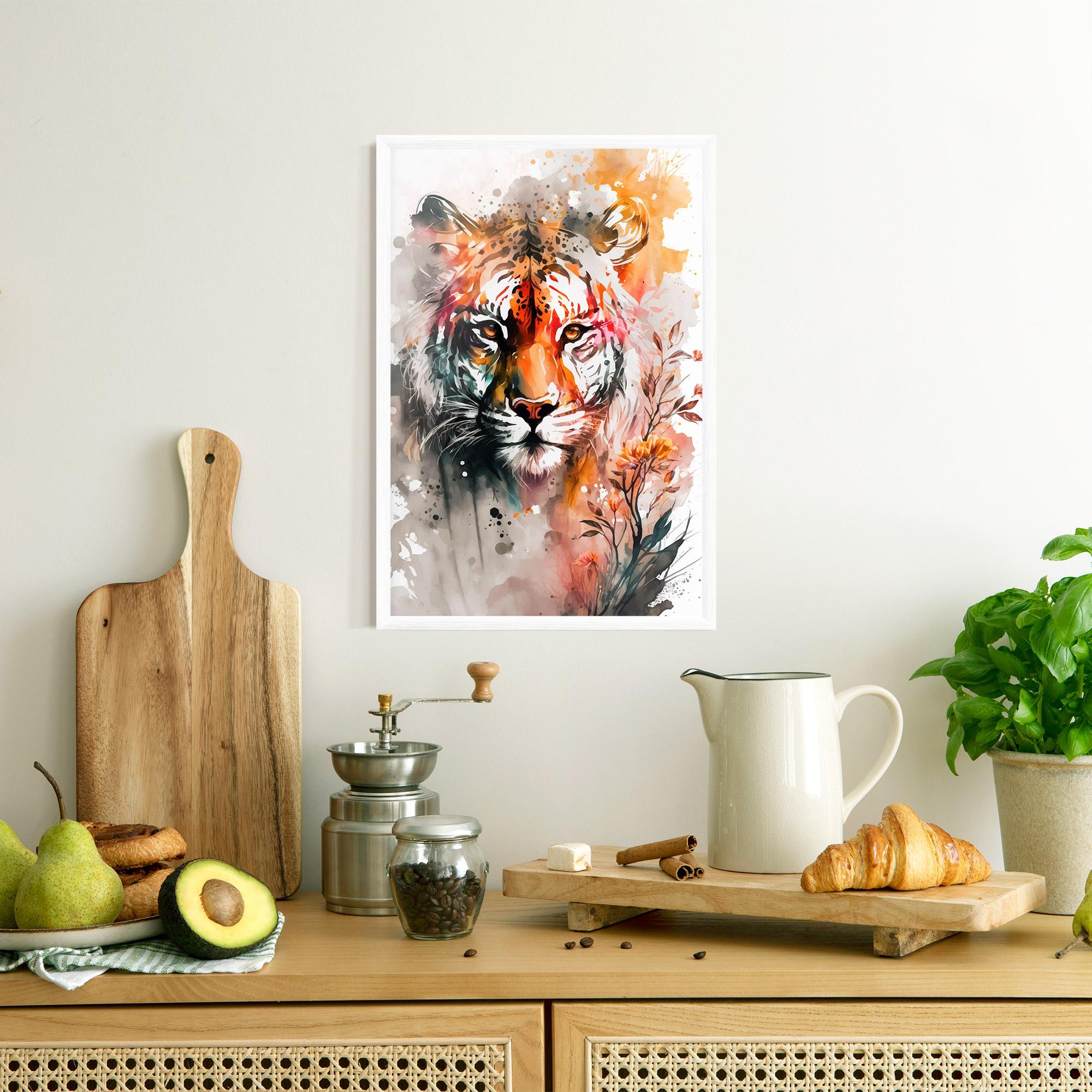 Plakat w Ramie Orange Art Tiger mockup 8
