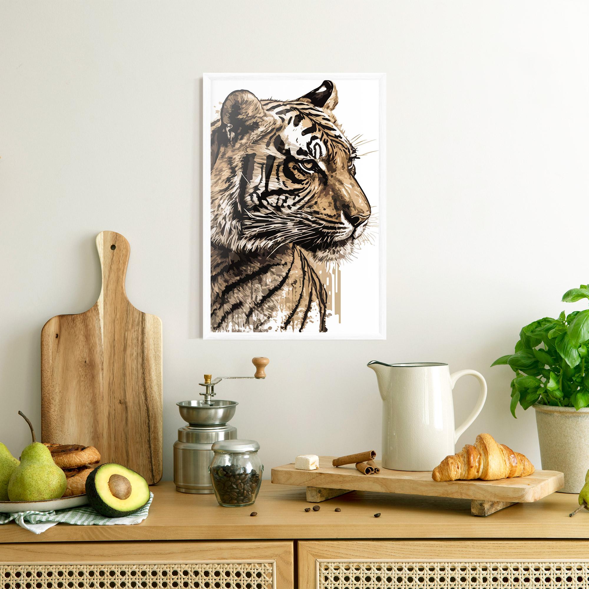 Plakat w Ramie Pretty Tiger Art mockup 8