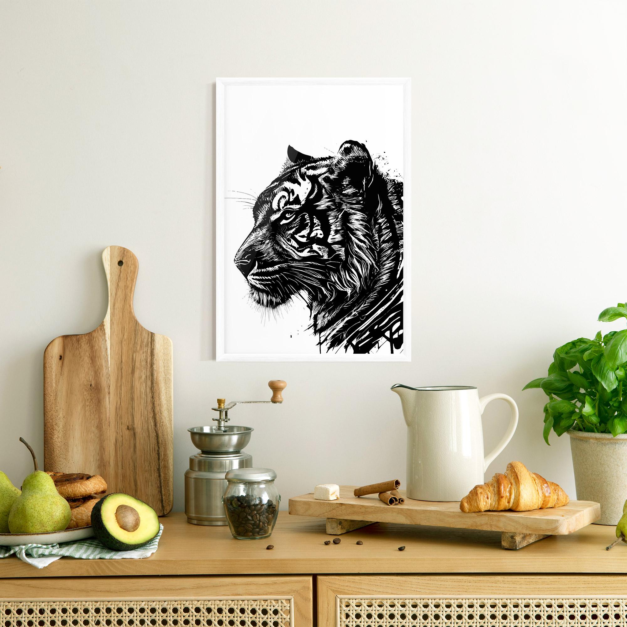 Plakat w Ramie Tiger Profile mockup 8