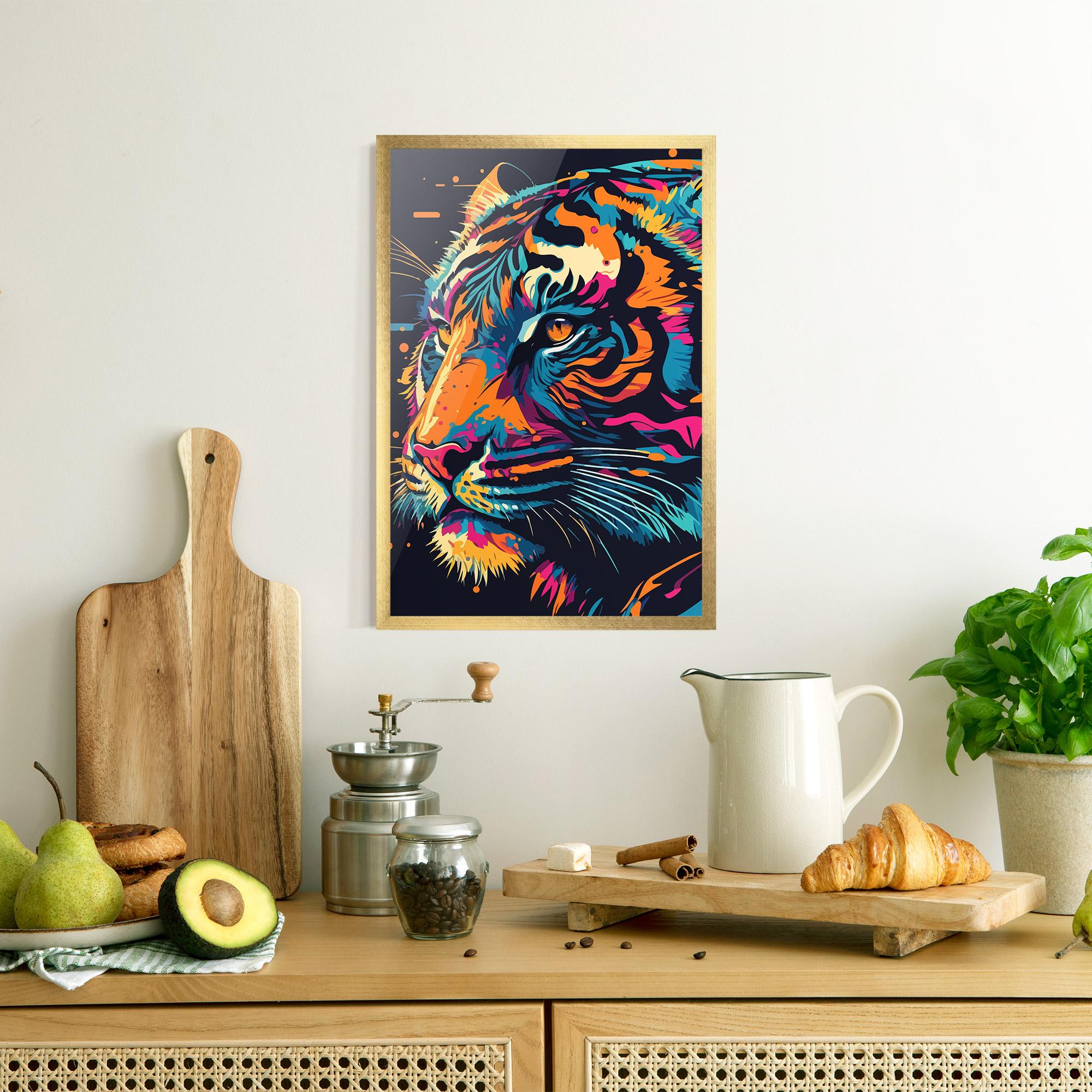 Plakat w Ramie Colorful Tiger mockup 8