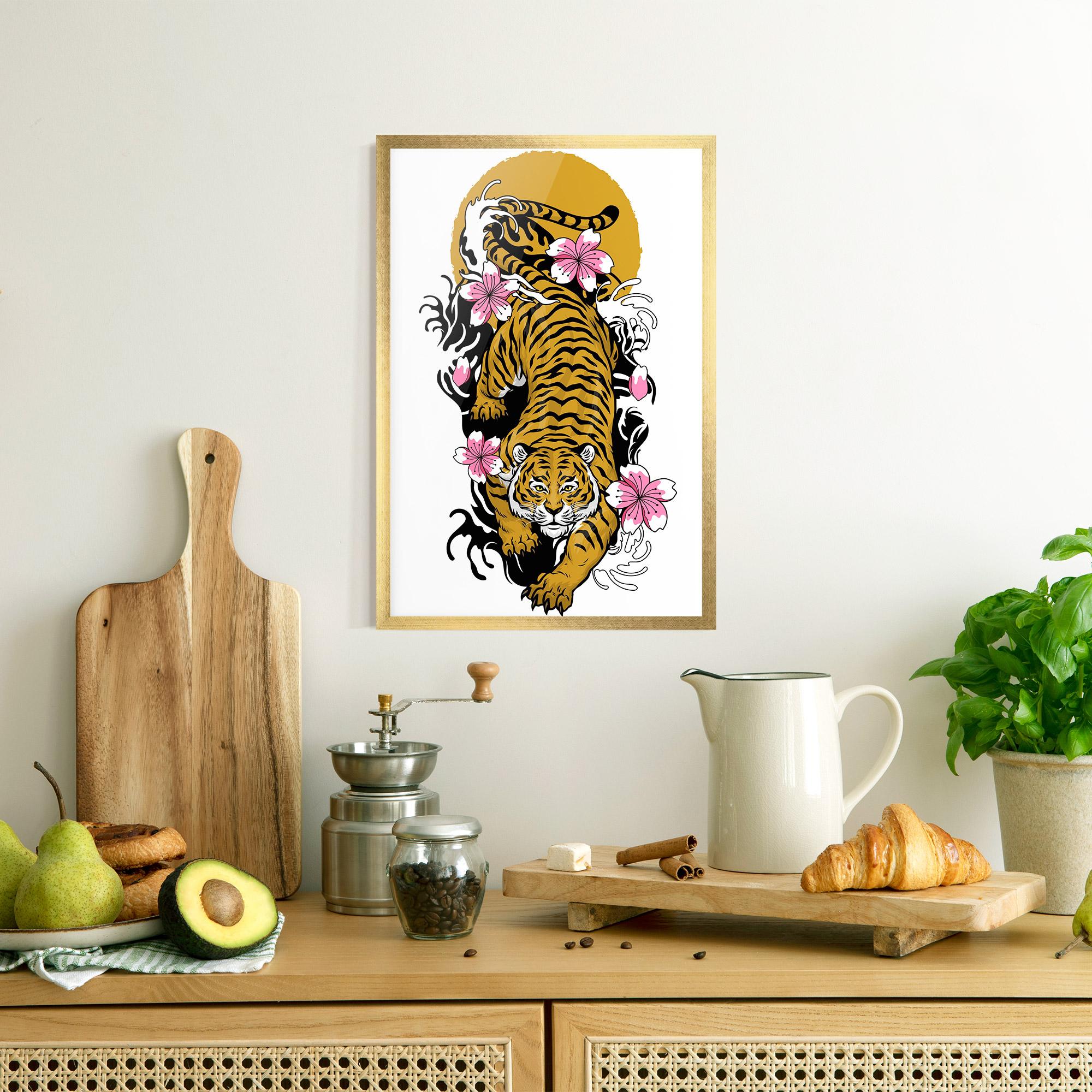 Plakat w Ramie Japanese Style Tiger mockup 8