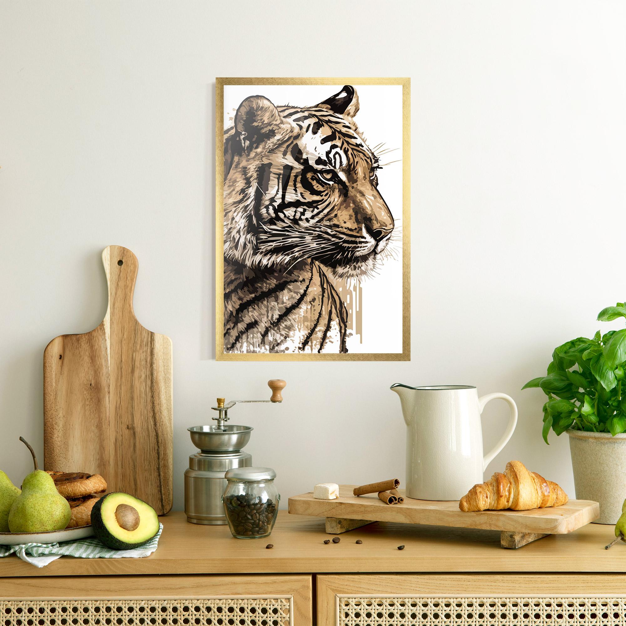Plakat w Ramie Pretty Tiger Art mockup 8