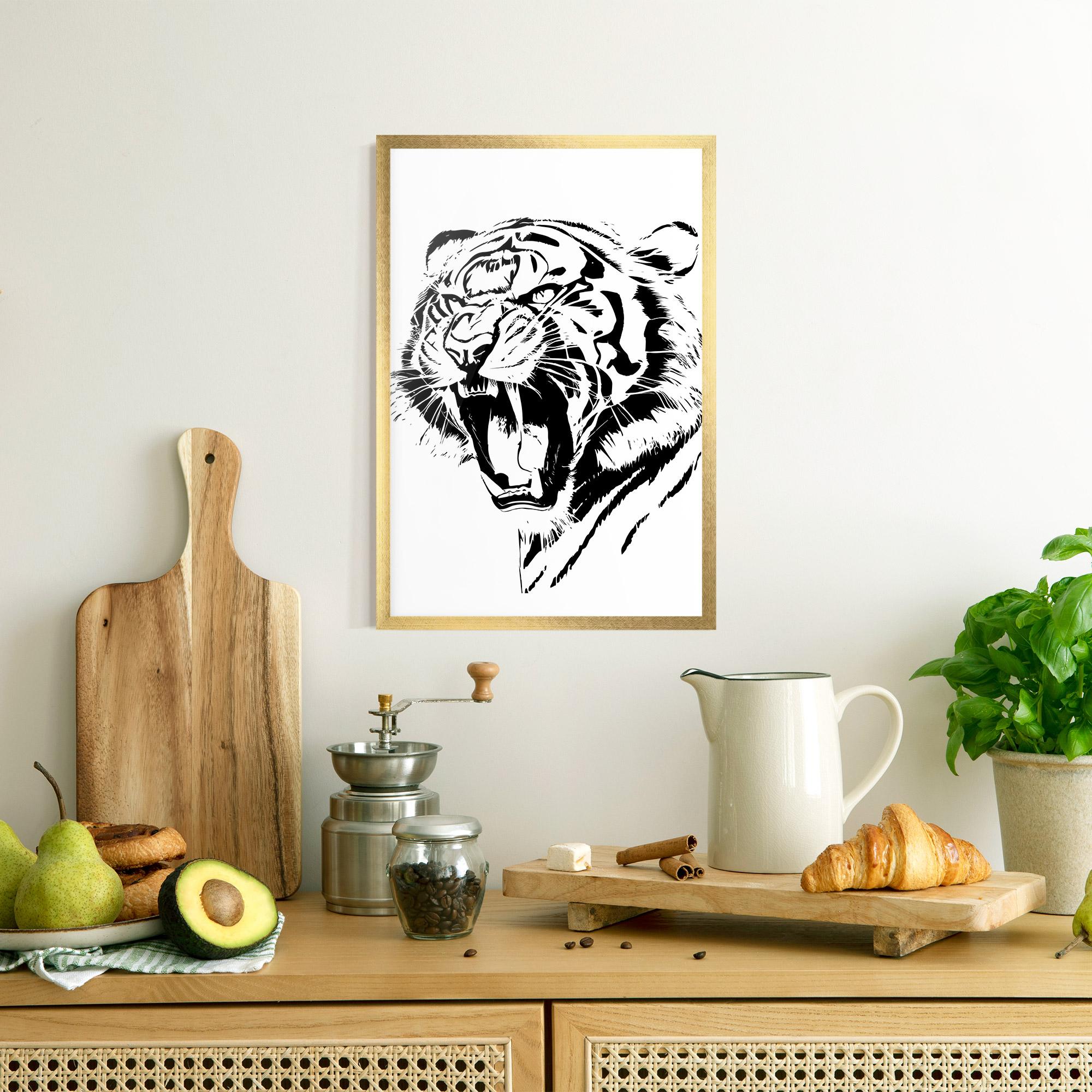 Plakat w Ramie Roaring Tiger mockup 8