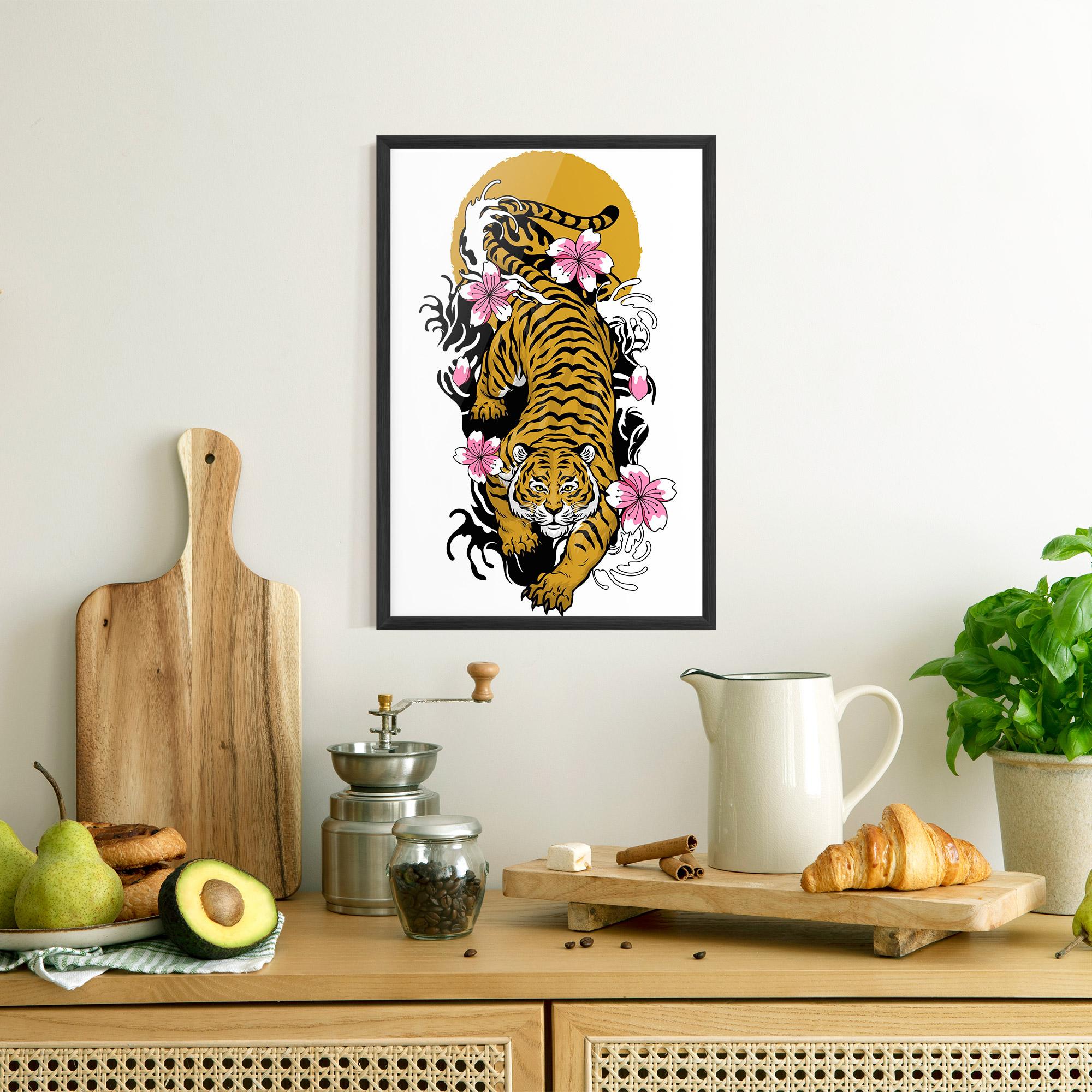Plakat w Ramie Japanese Style Tiger mockup 8