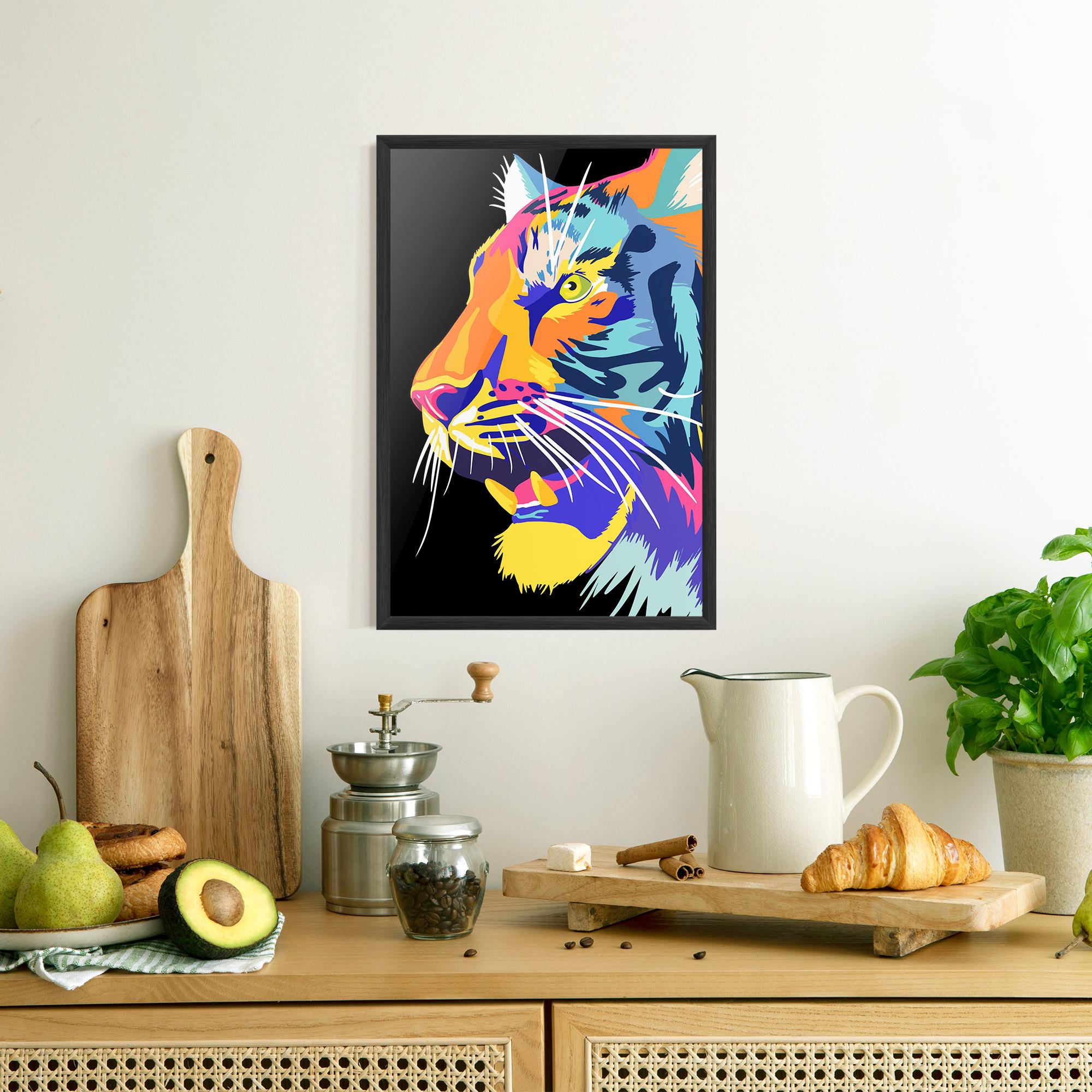 Plakat w Ramie Pretty Colorful Tiger mockup 8