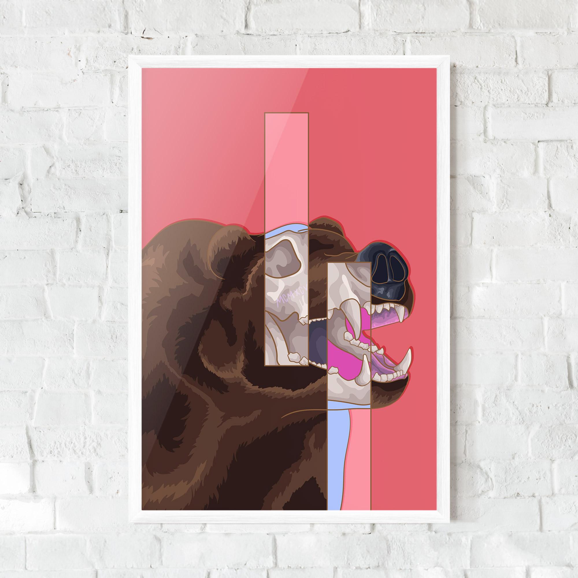 Plakat w Ramie Bear Bone Art mockup 0