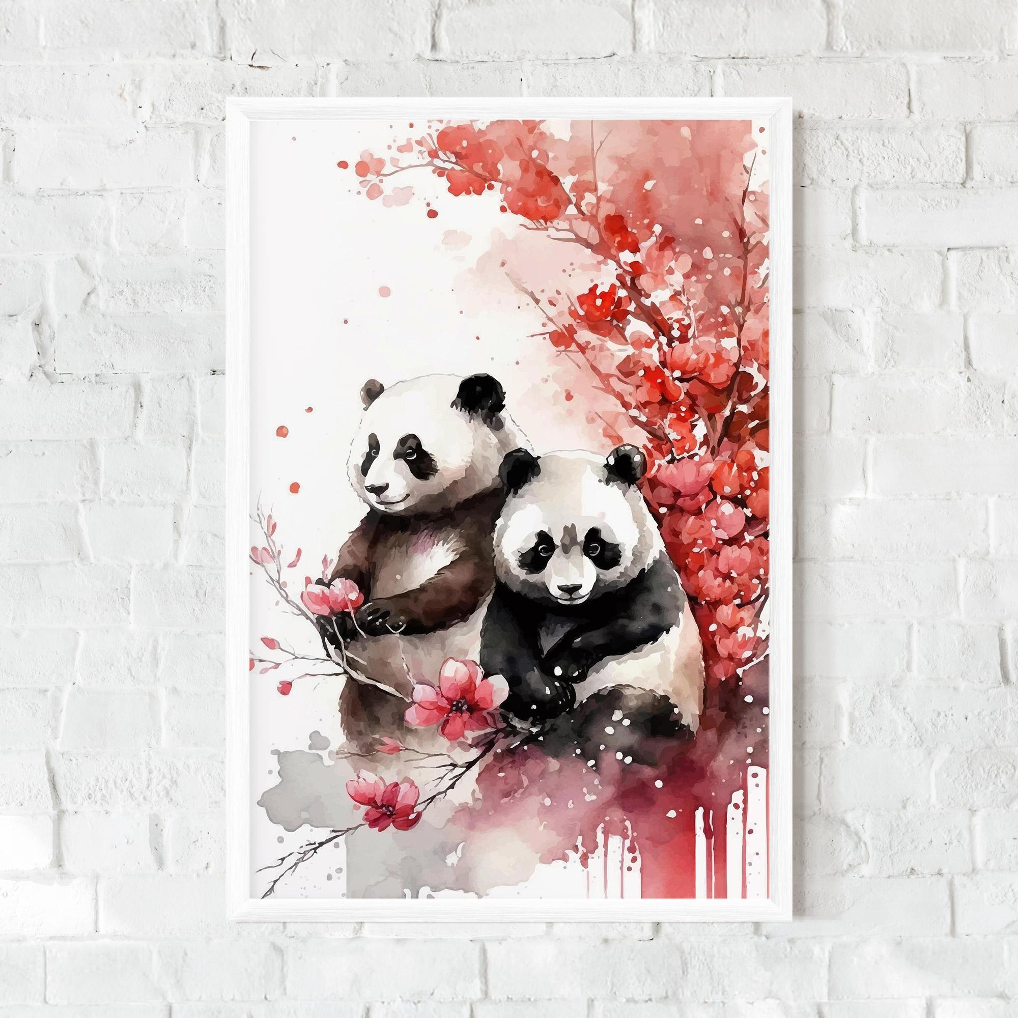 Plakat w Ramie Blossom Panda mockup 0