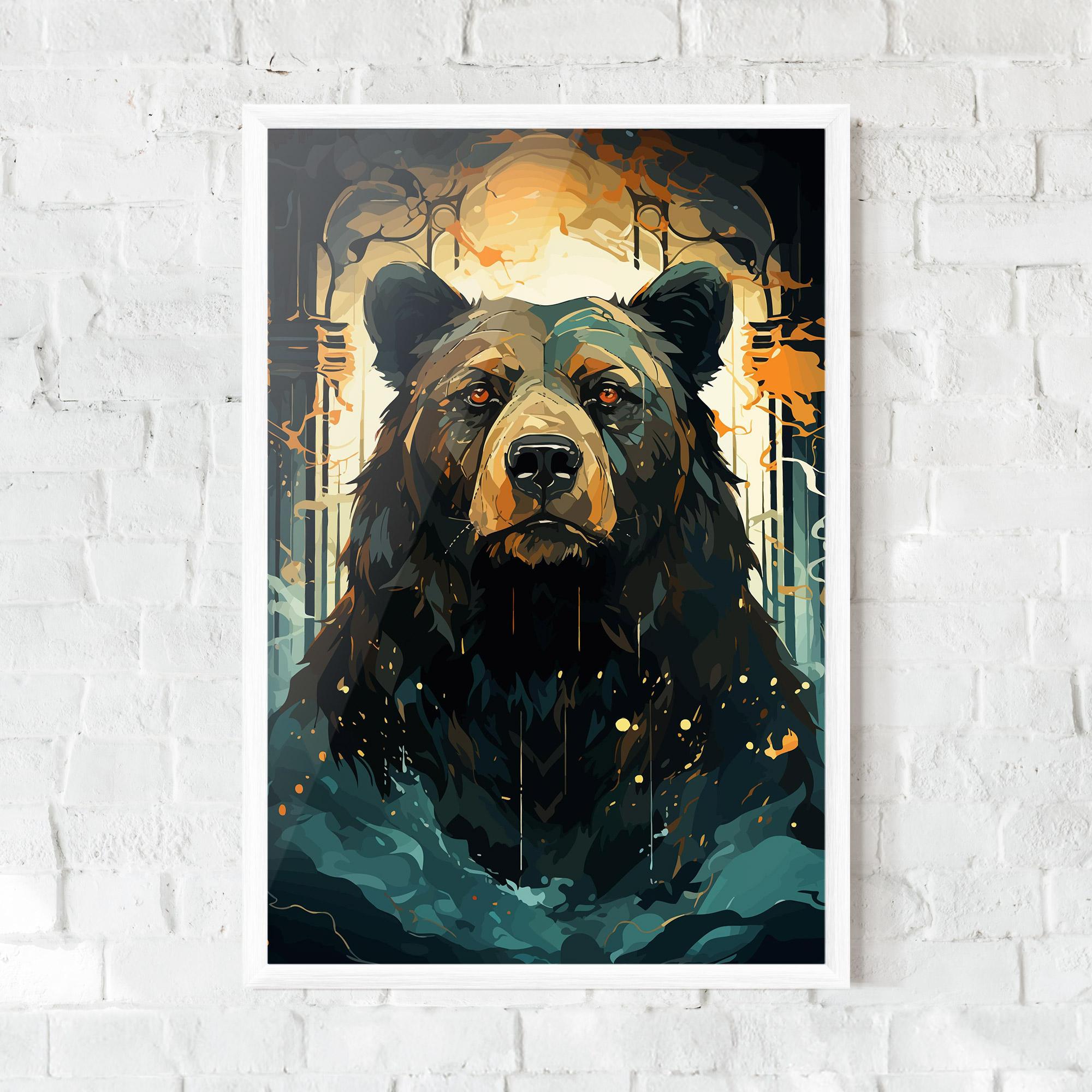 Plakat w Ramie Brown Bear Art mockup 0
