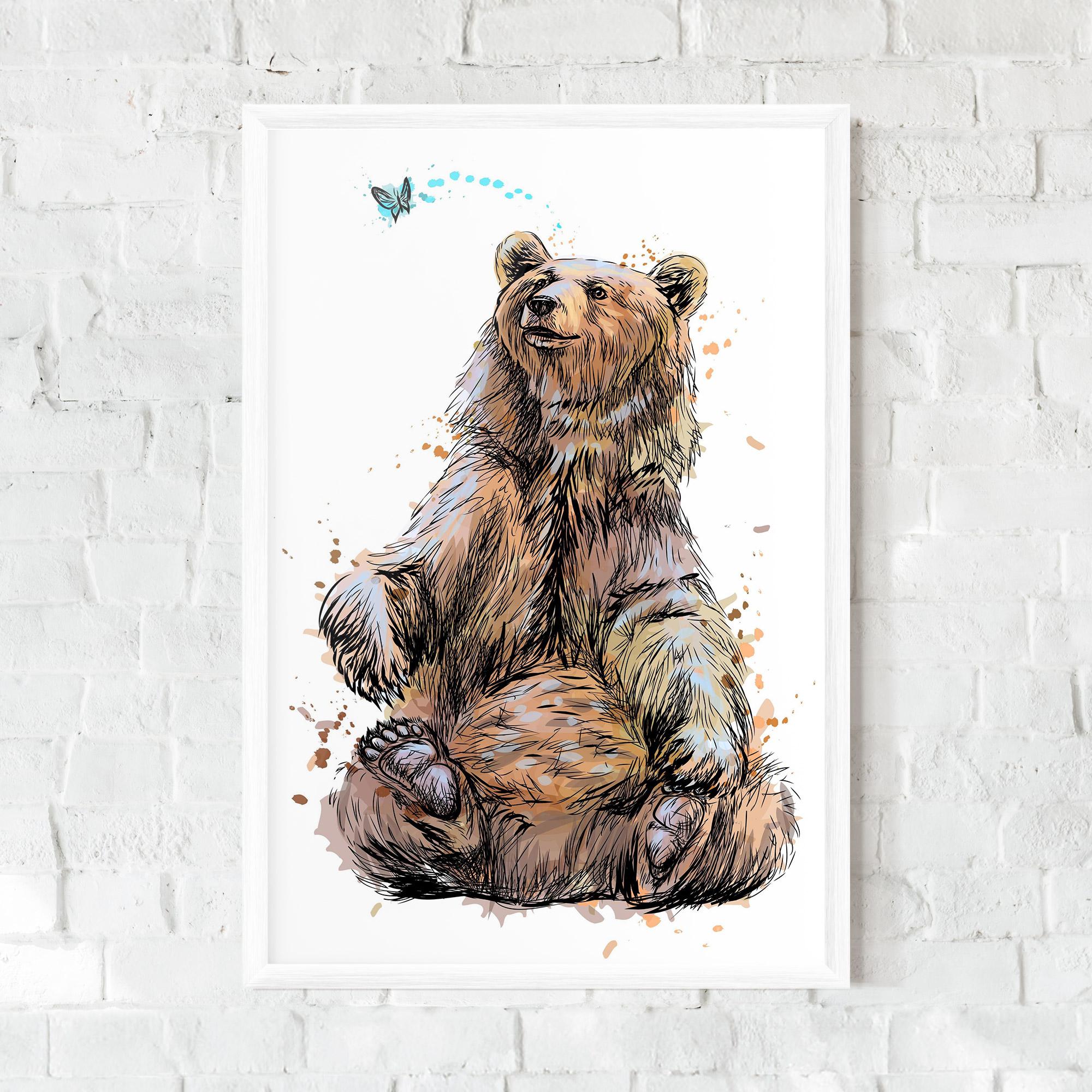 Plakat w Ramie Butterfly Bear mockup 0