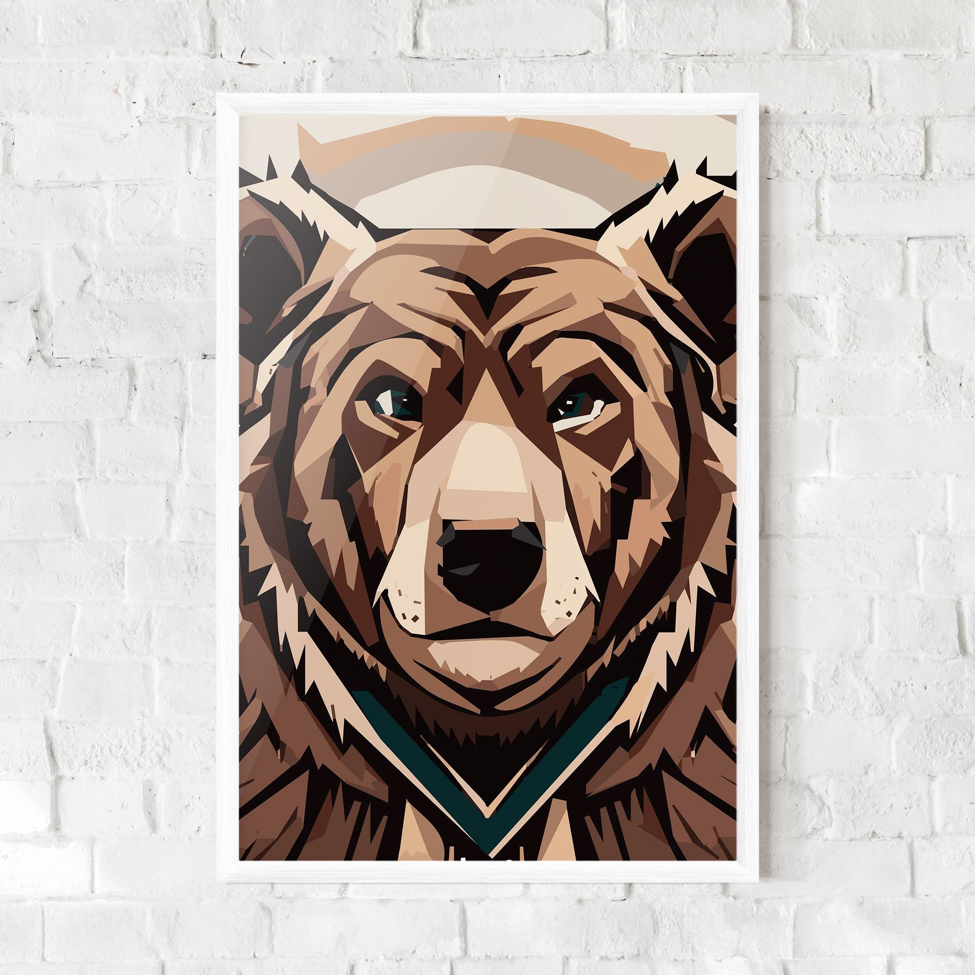 Plakat w Ramie Grizzly Art mockup 0