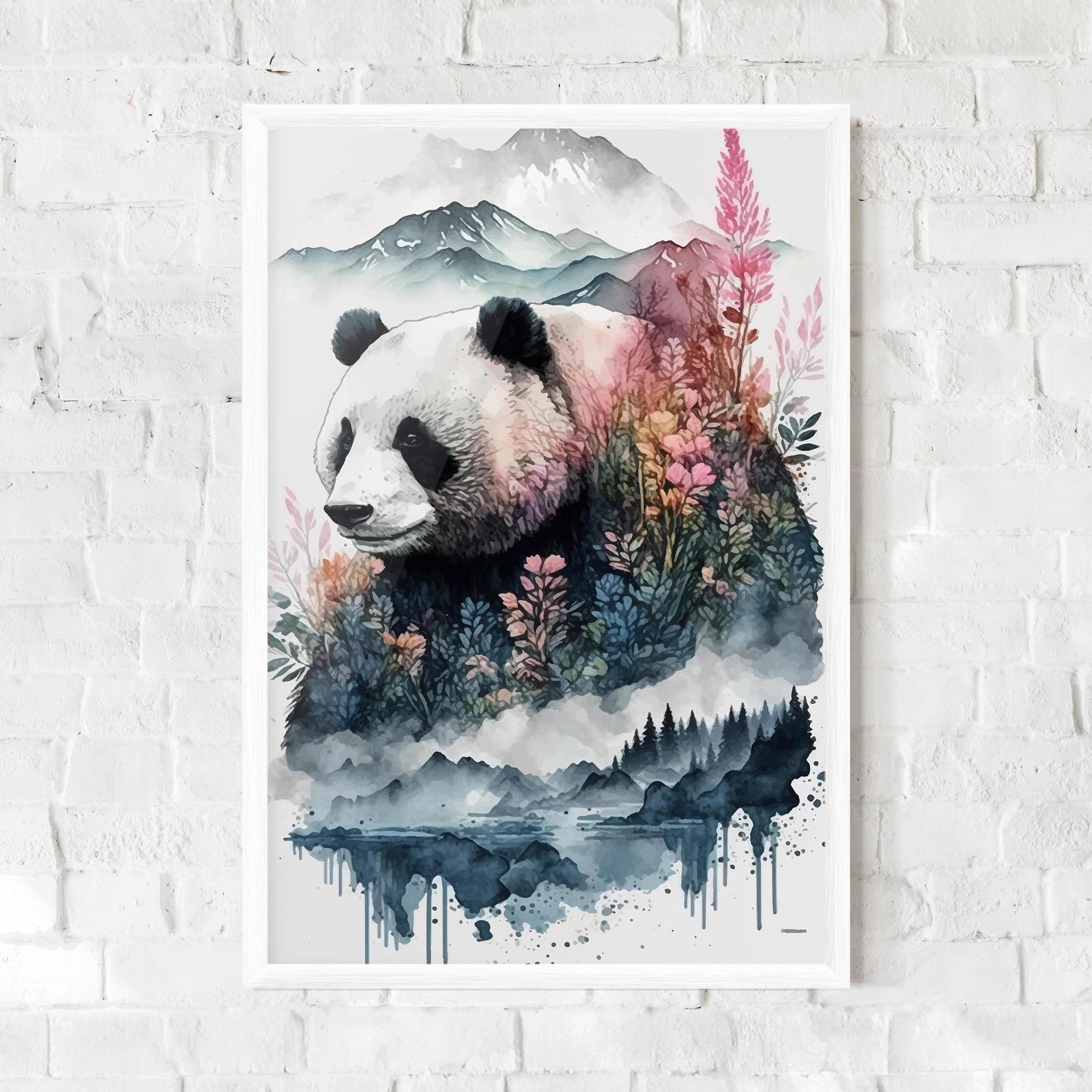 Plakat w Ramie Panda Art mockup 0