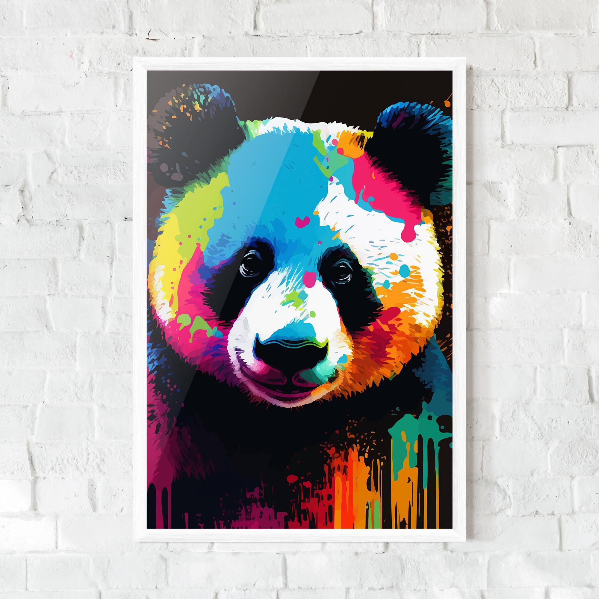 Plakat w Ramie Panda Color Art mockup 0