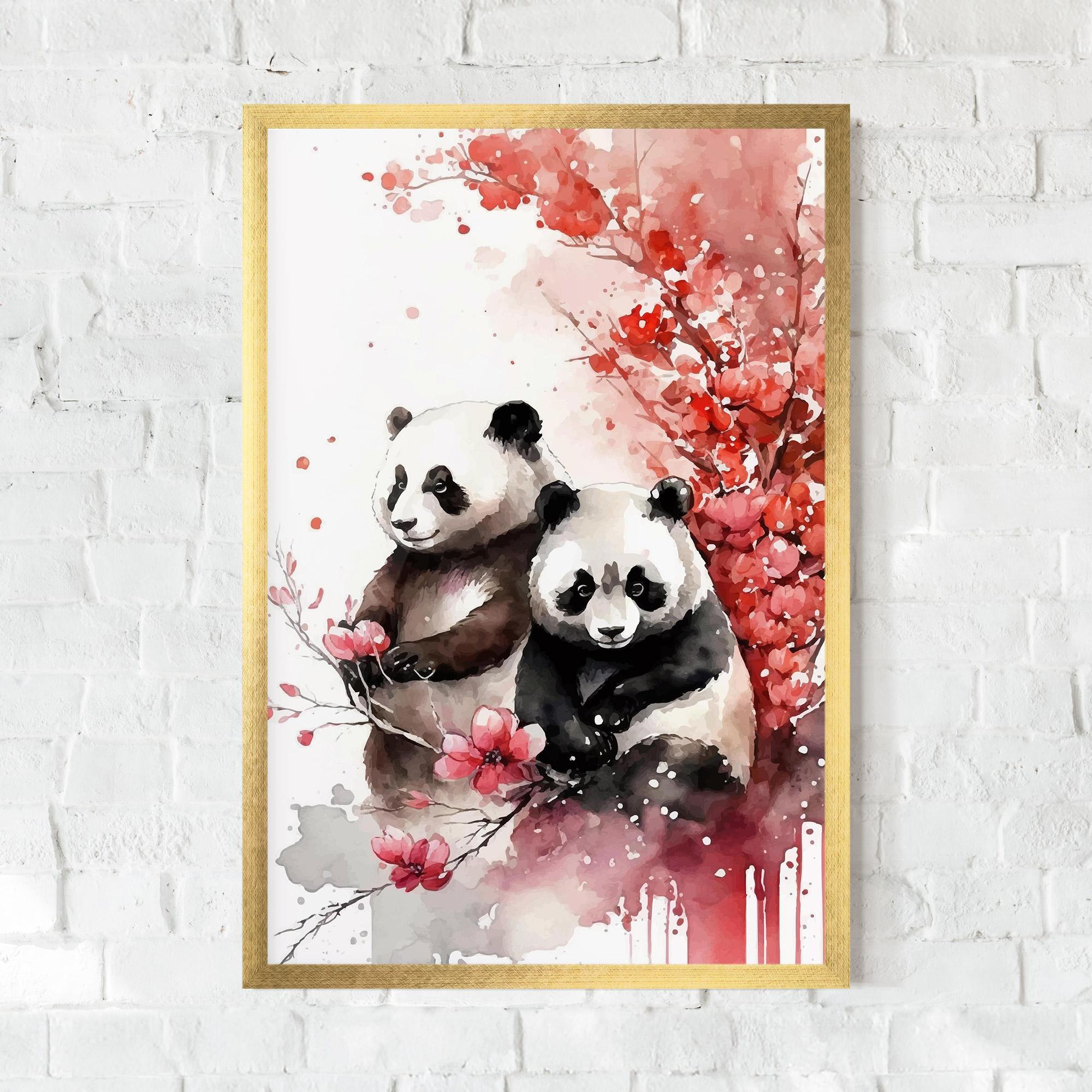 Plakat w Ramie Blossom Panda mockup 0