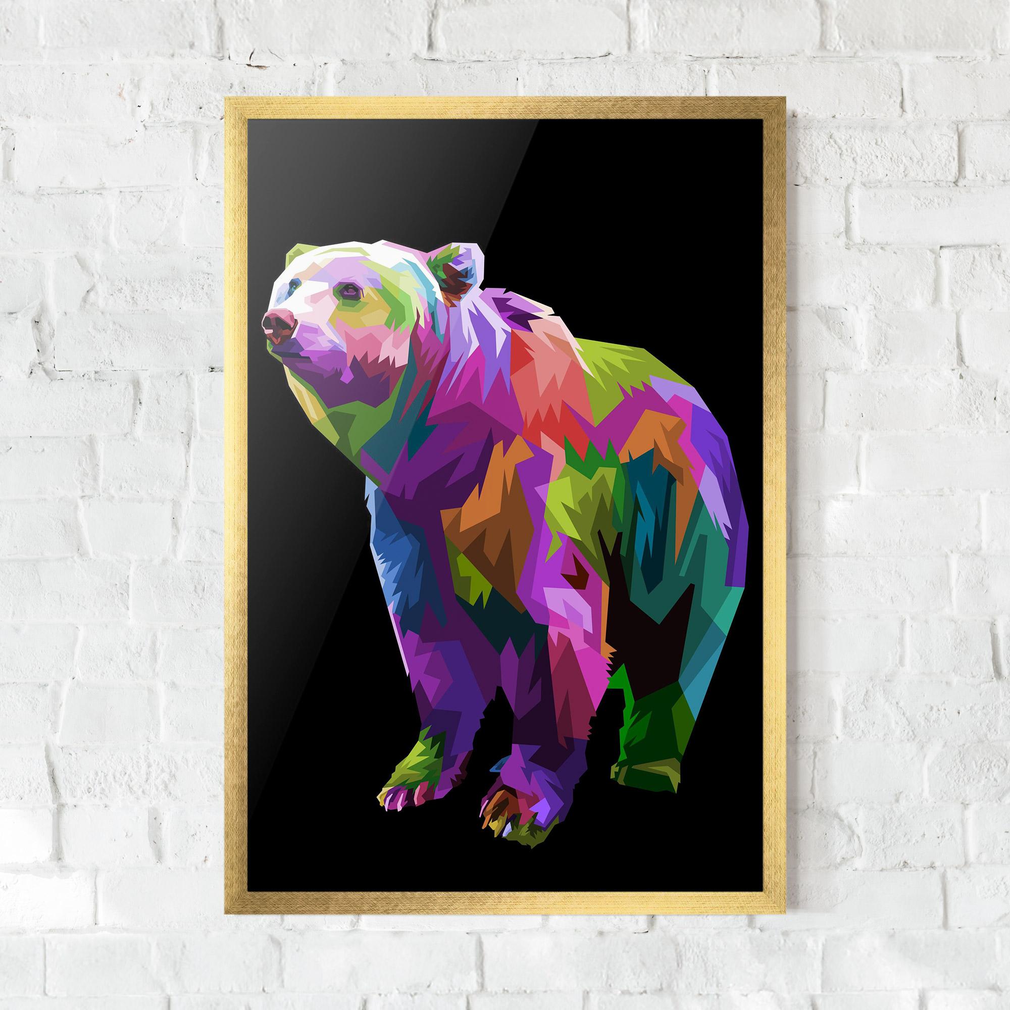 Plakat w Ramie Colorful Icebear mockup 0