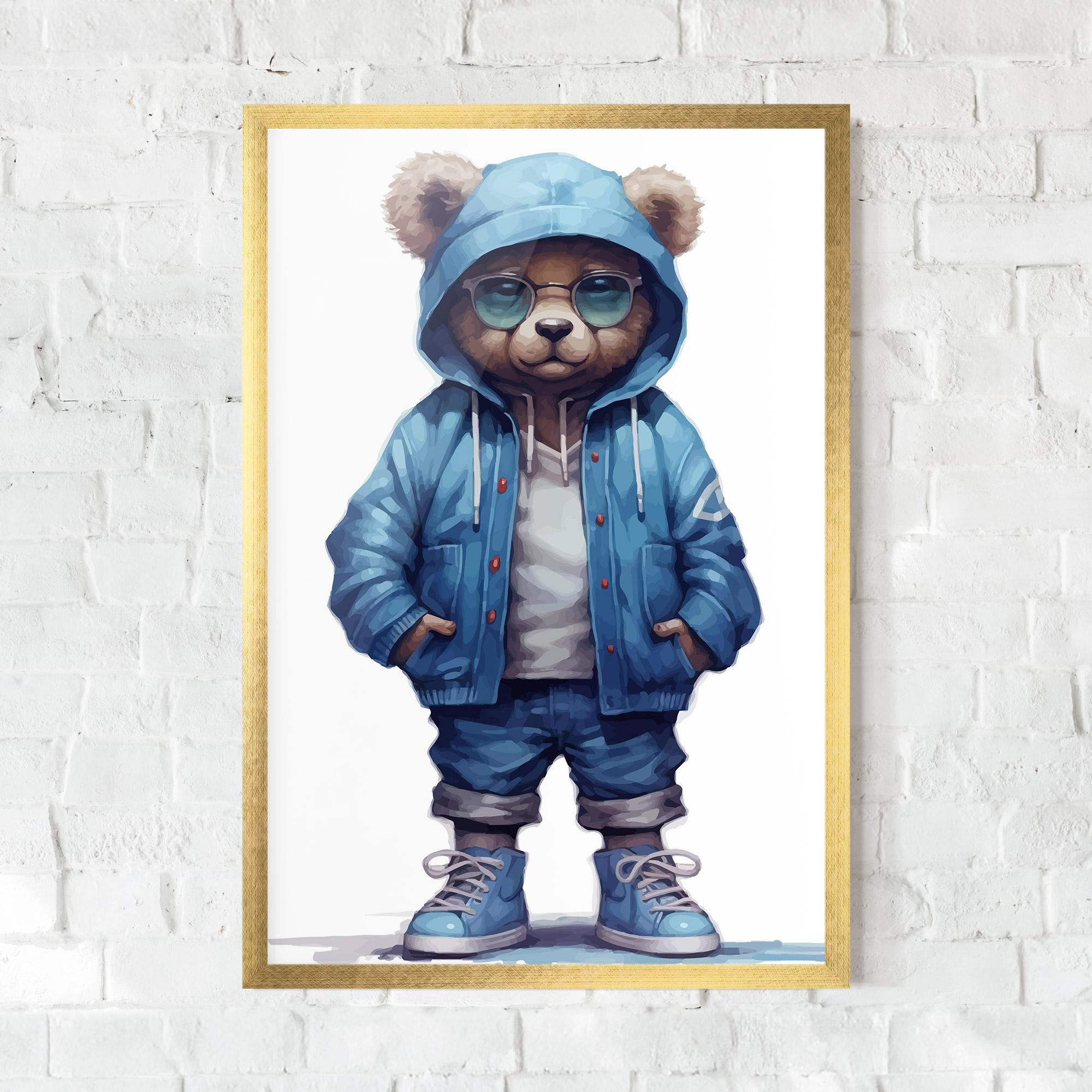 Plakat w Ramie Glasses Bear mockup 0