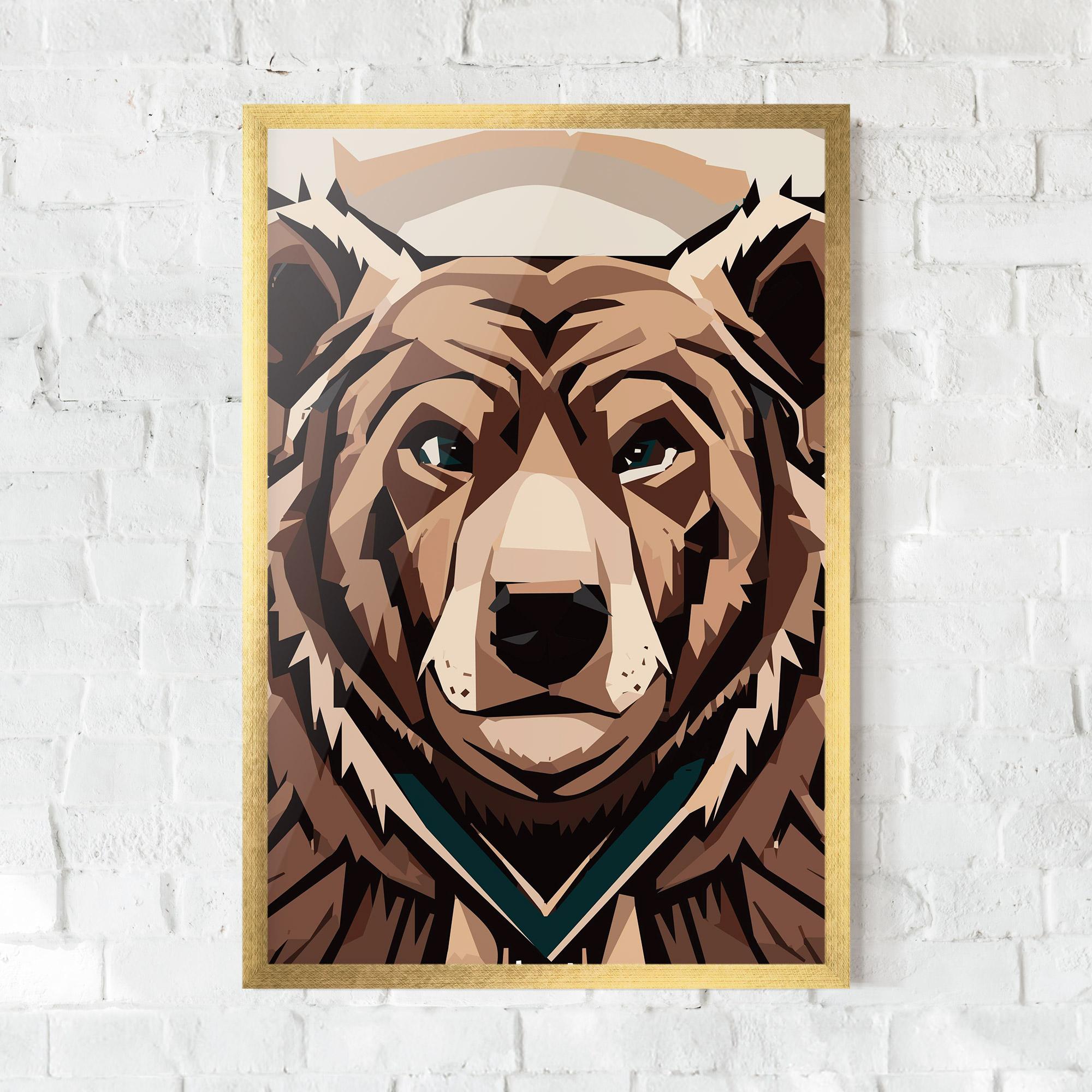 Plakat w Ramie Grizzly Art mockup 0