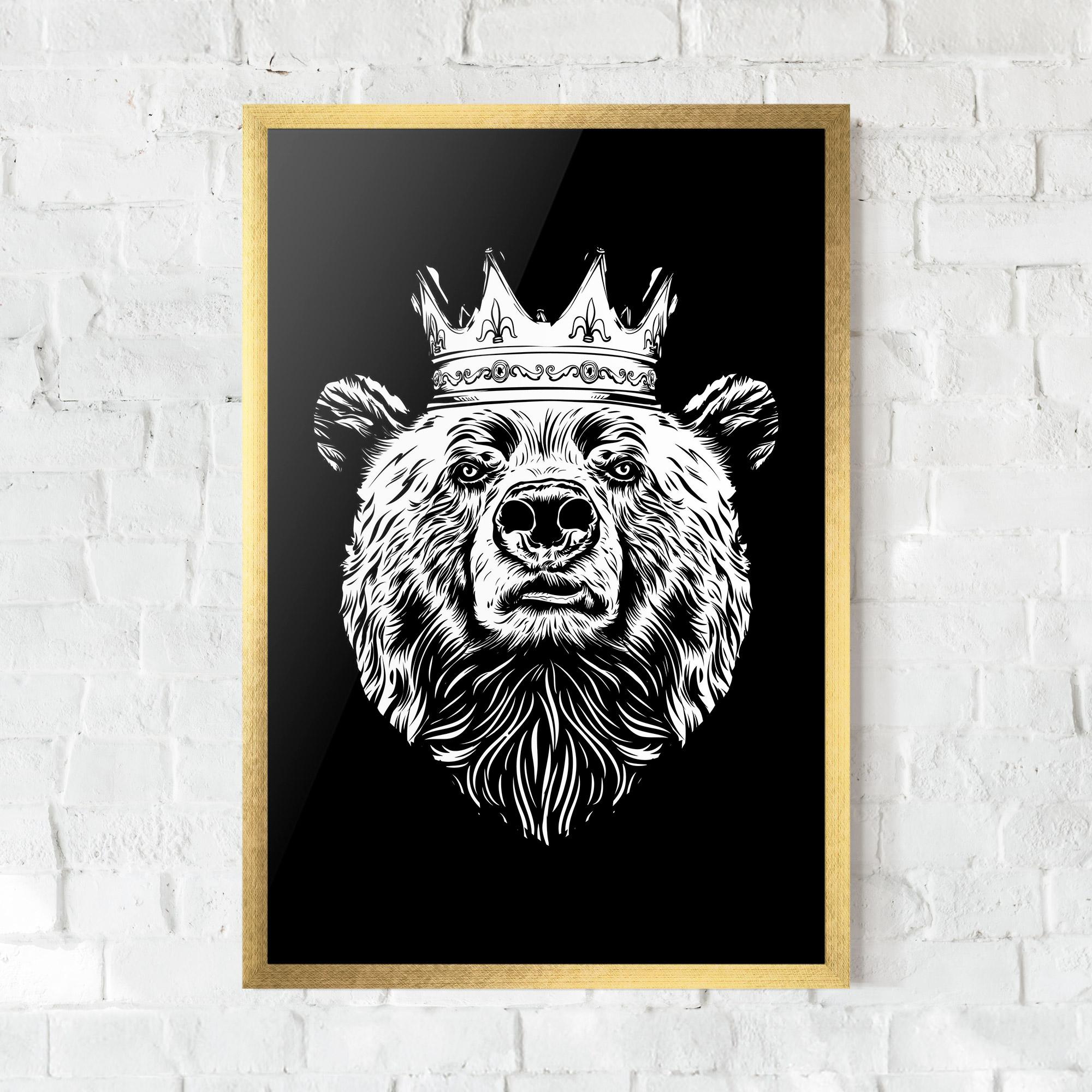 Plakat w Ramie King Bear mockup 0