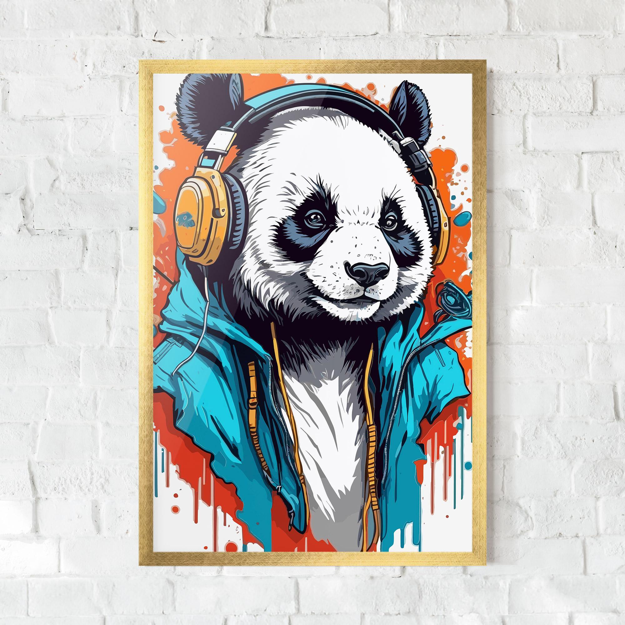 Plakat w Ramie Music Panda mockup 0