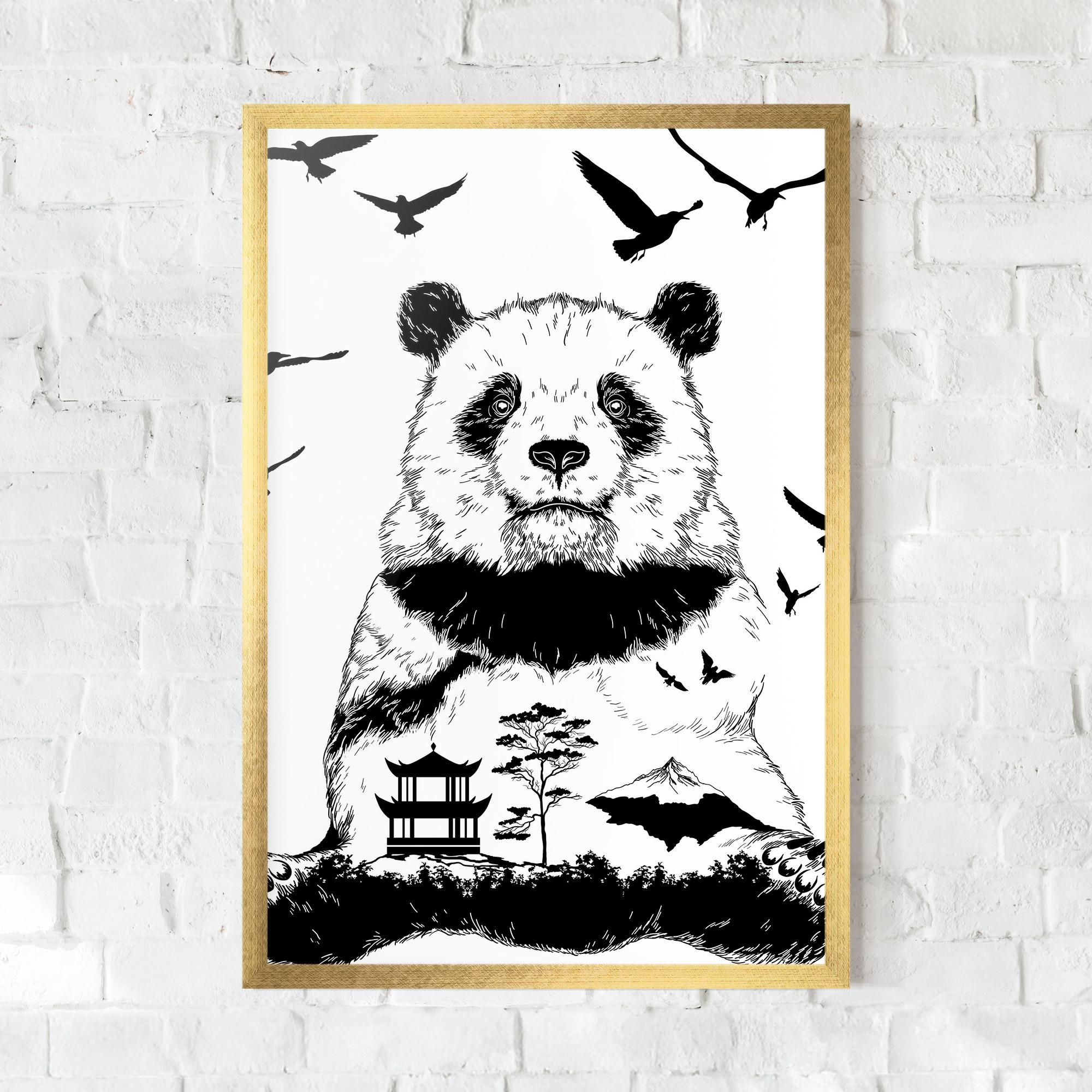 Plakat w Ramie Panda Bear mockup 0