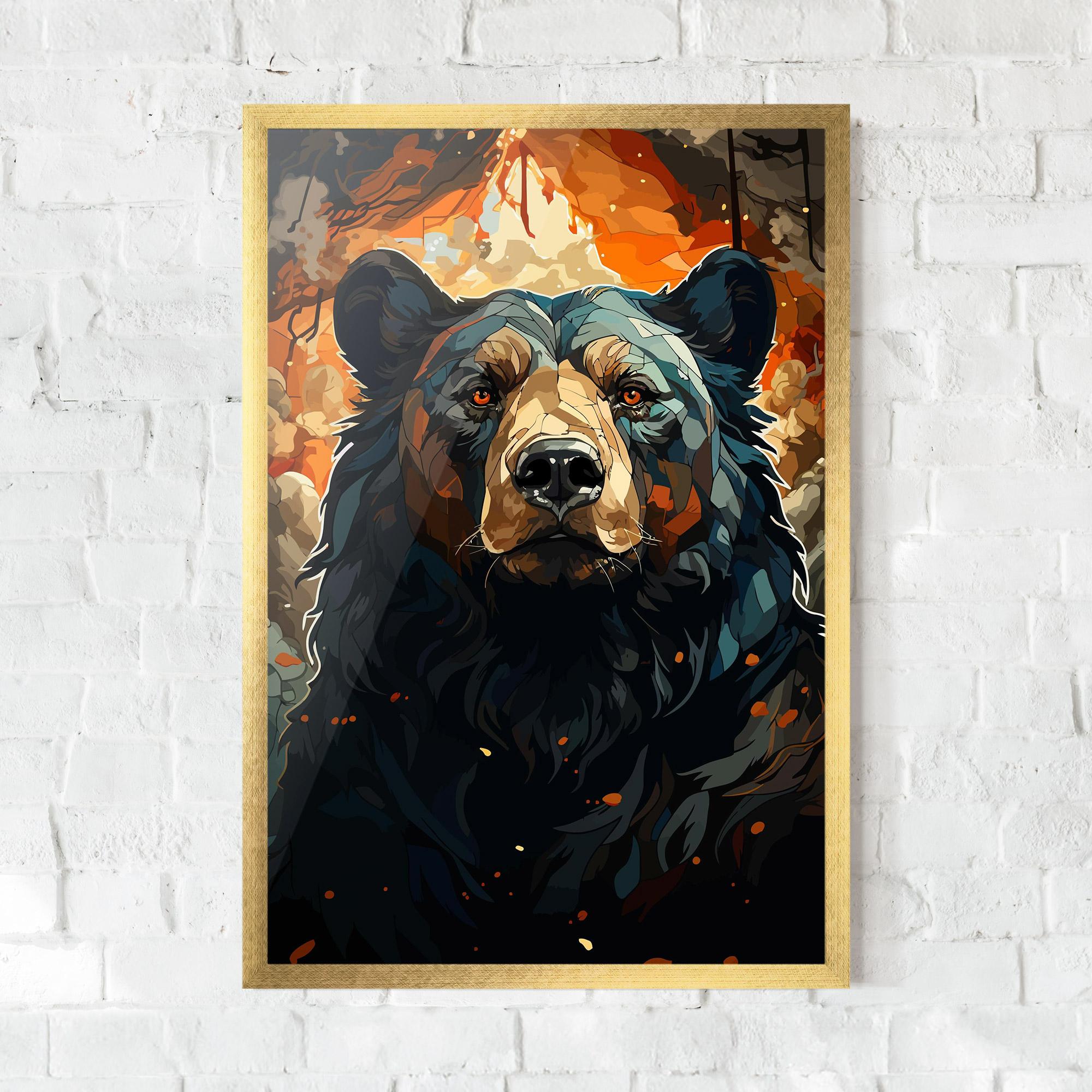 Plakat w Ramie Pretty Bear Art mockup 0