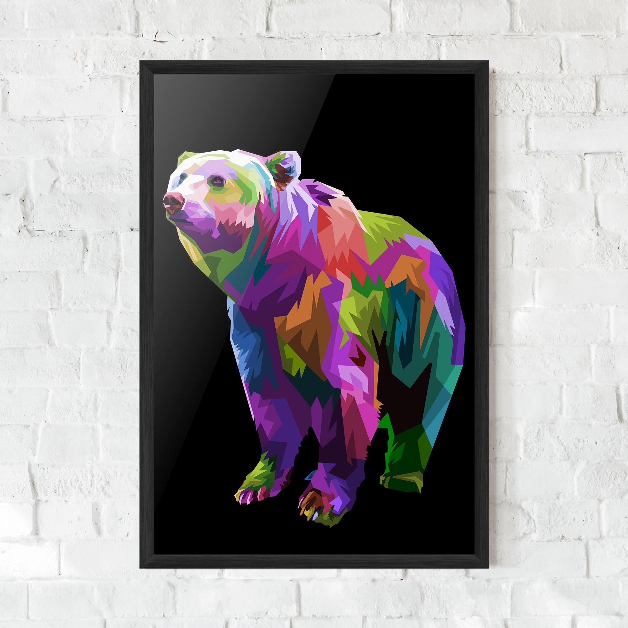 Plakat w Ramie Colorful Icebear mockup 0