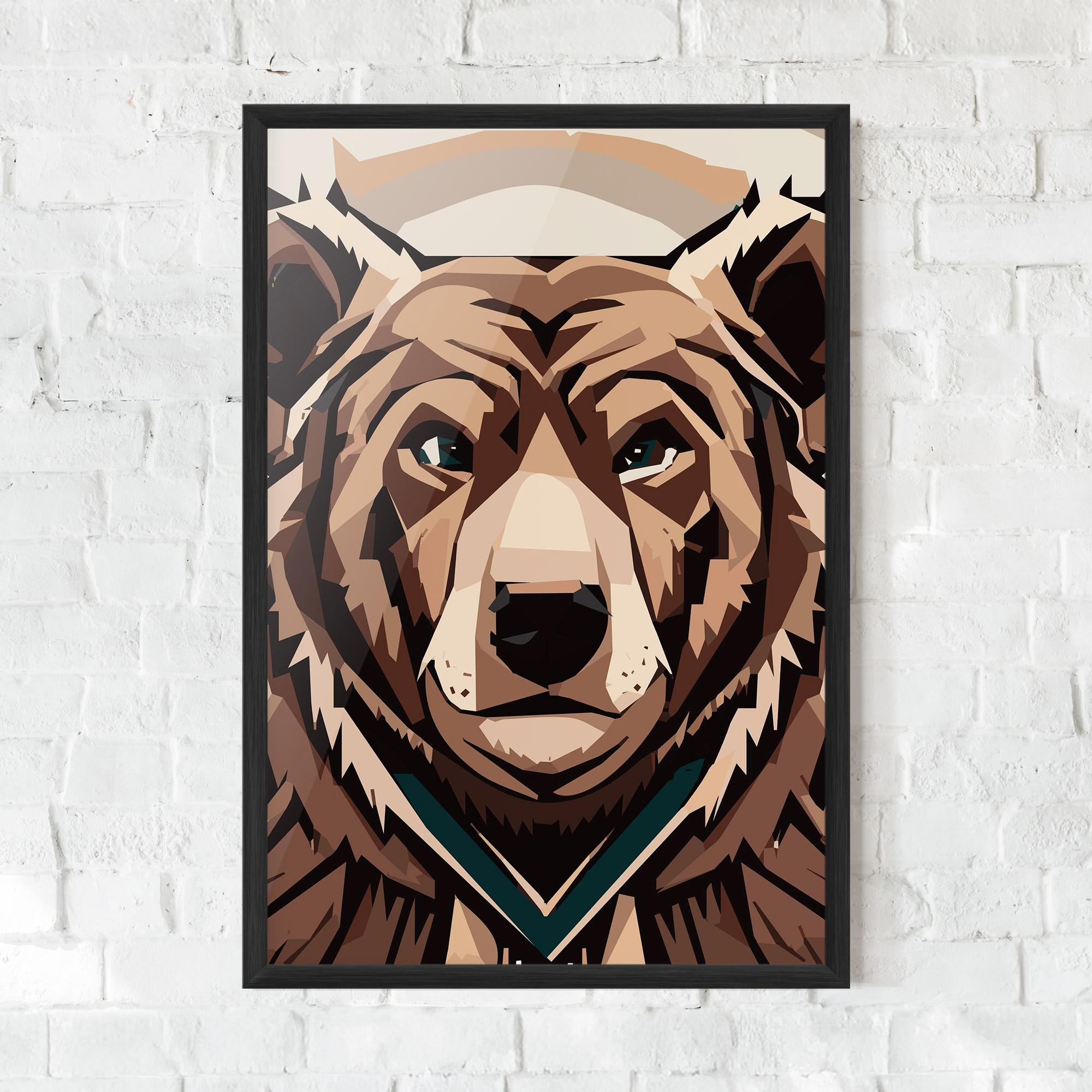 Plakat w Ramie Grizzly Art mockup 0