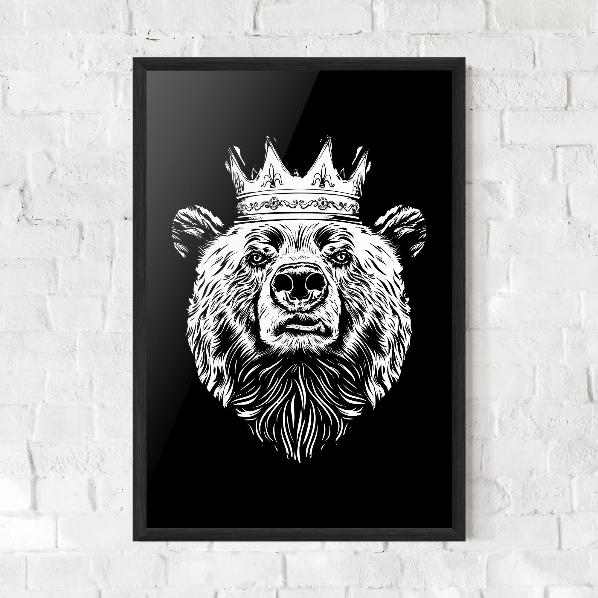 Plakat w Ramie King Bear mockup 0