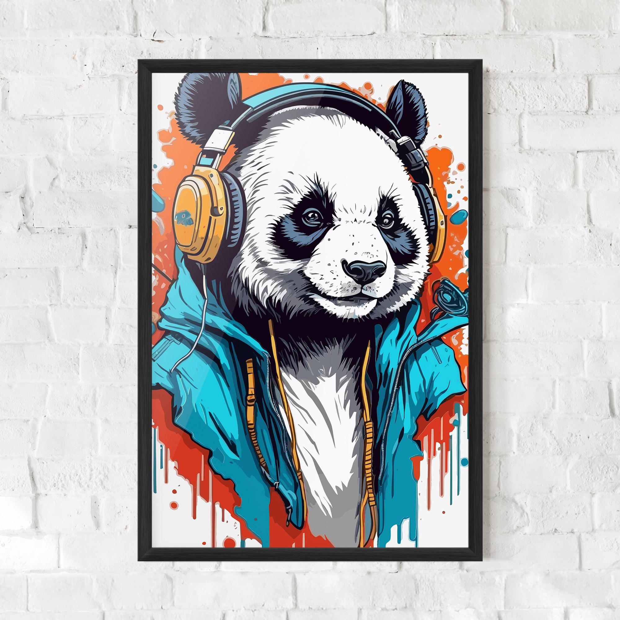 Plakat w Ramie Music Panda mockup 0