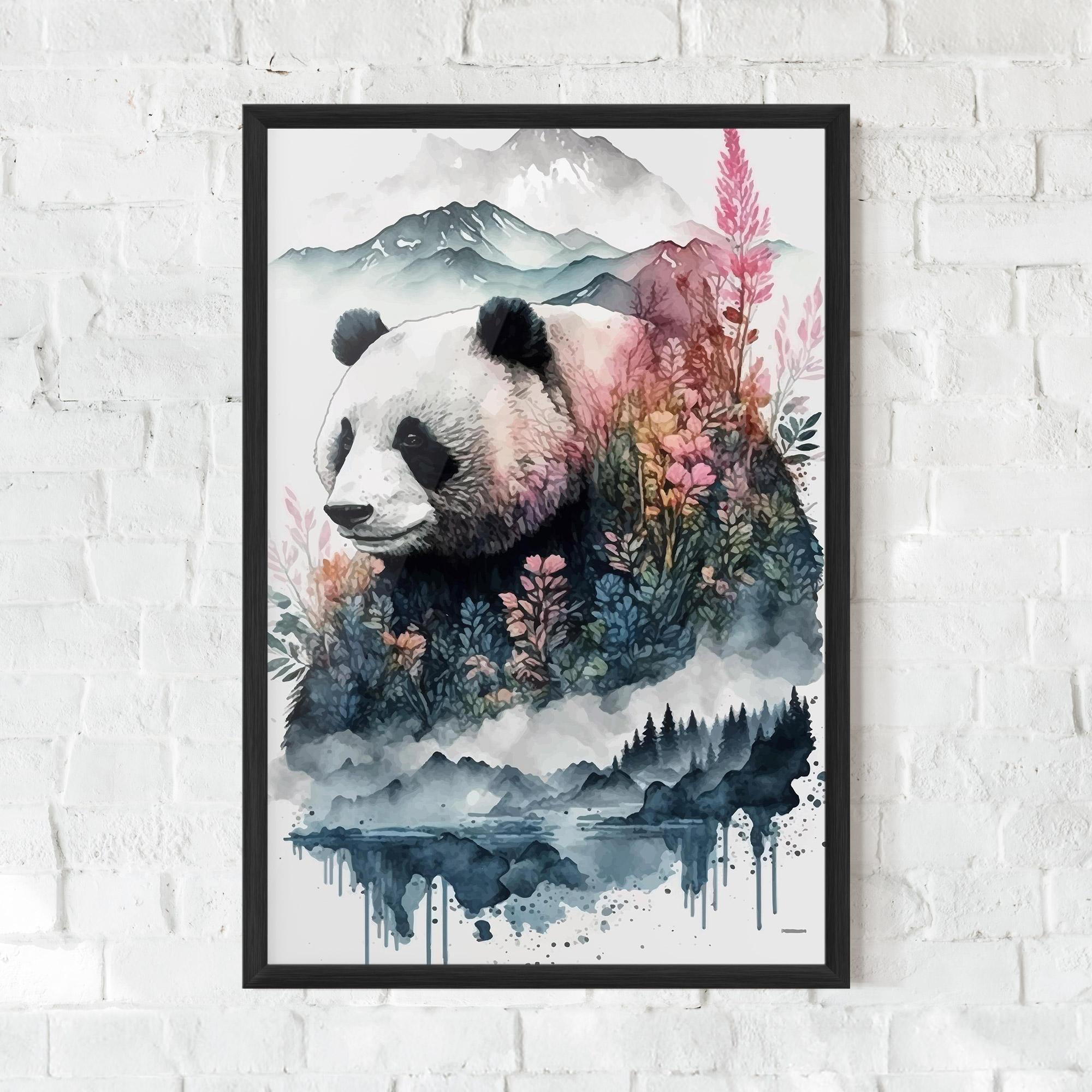 Plakat w Ramie Panda Art mockup 0