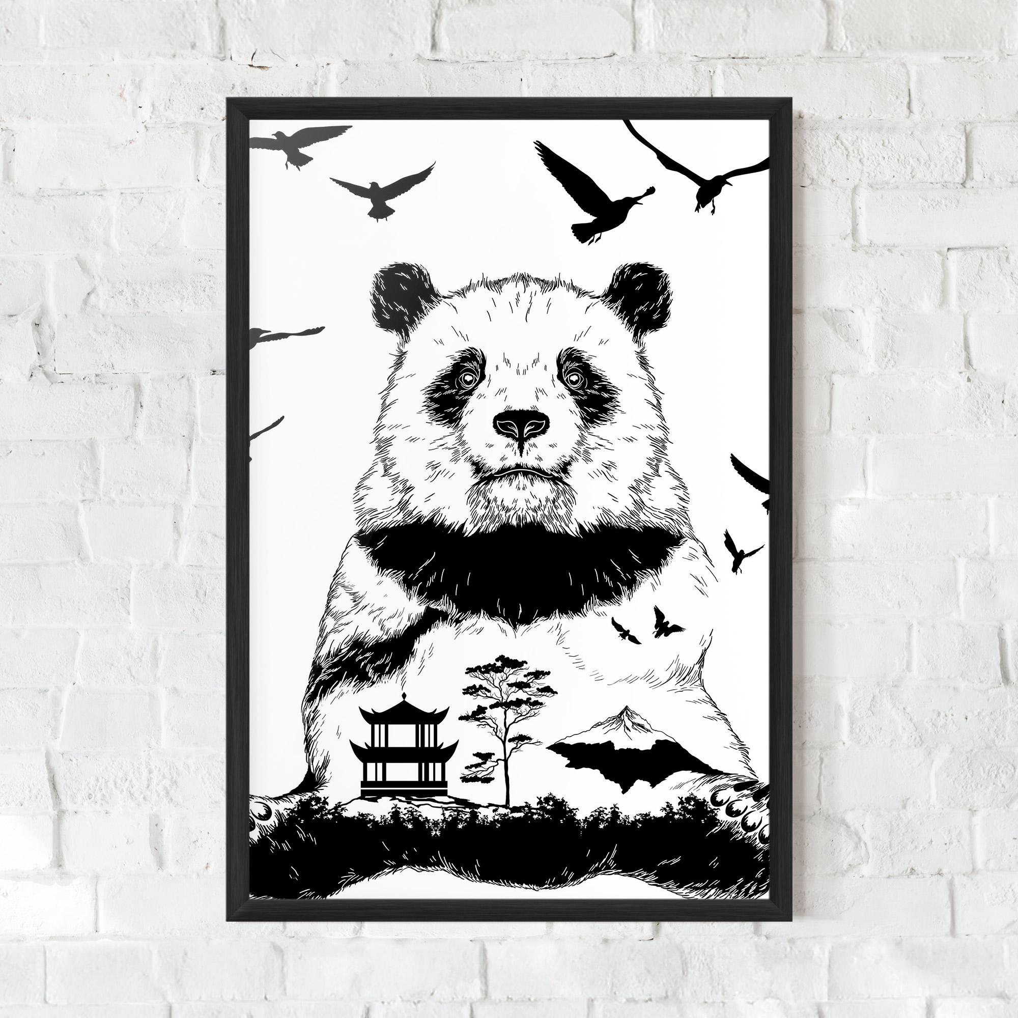 Plakat w Ramie Panda Bear mockup 0