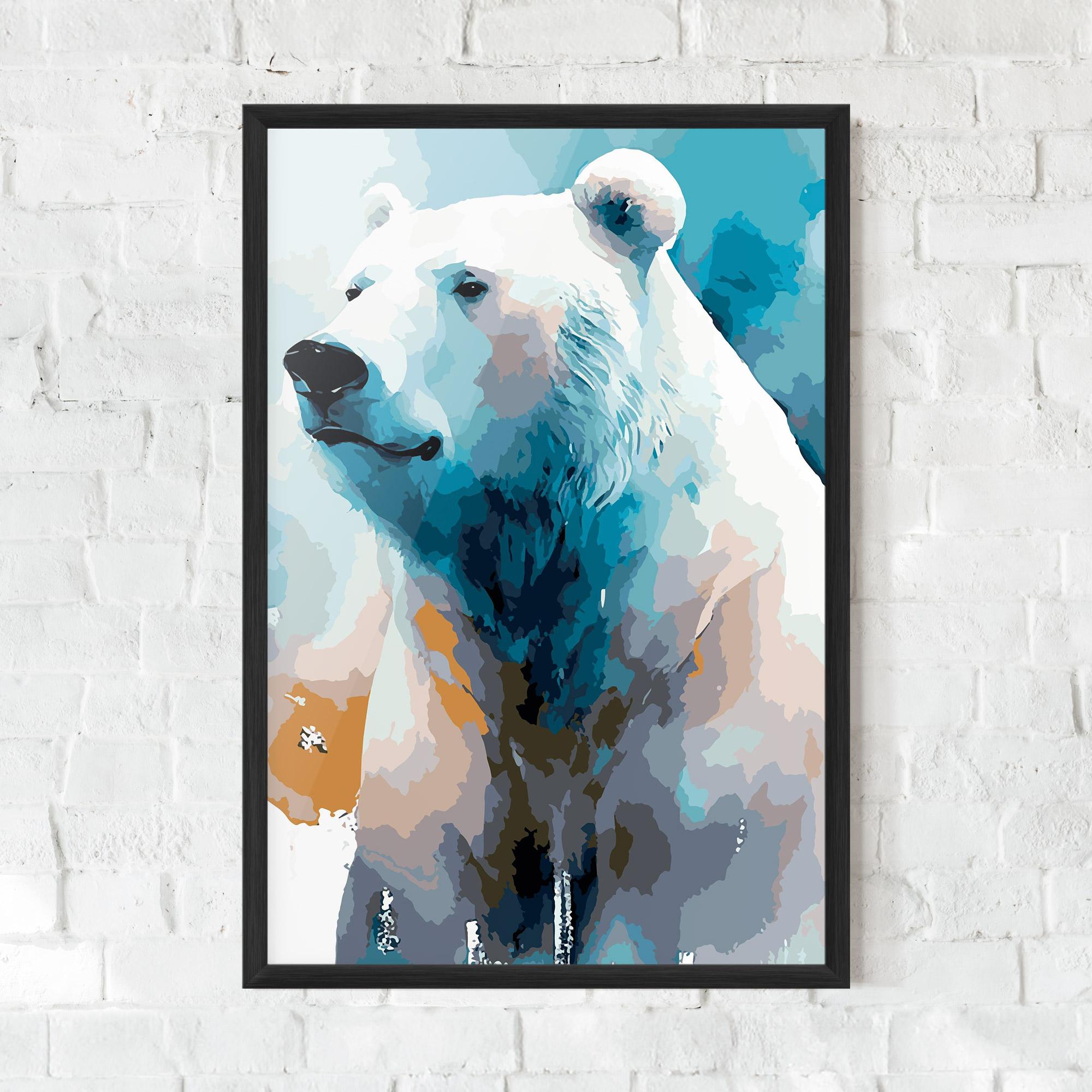 Plakat w Ramie Polar White Bear mockup 0