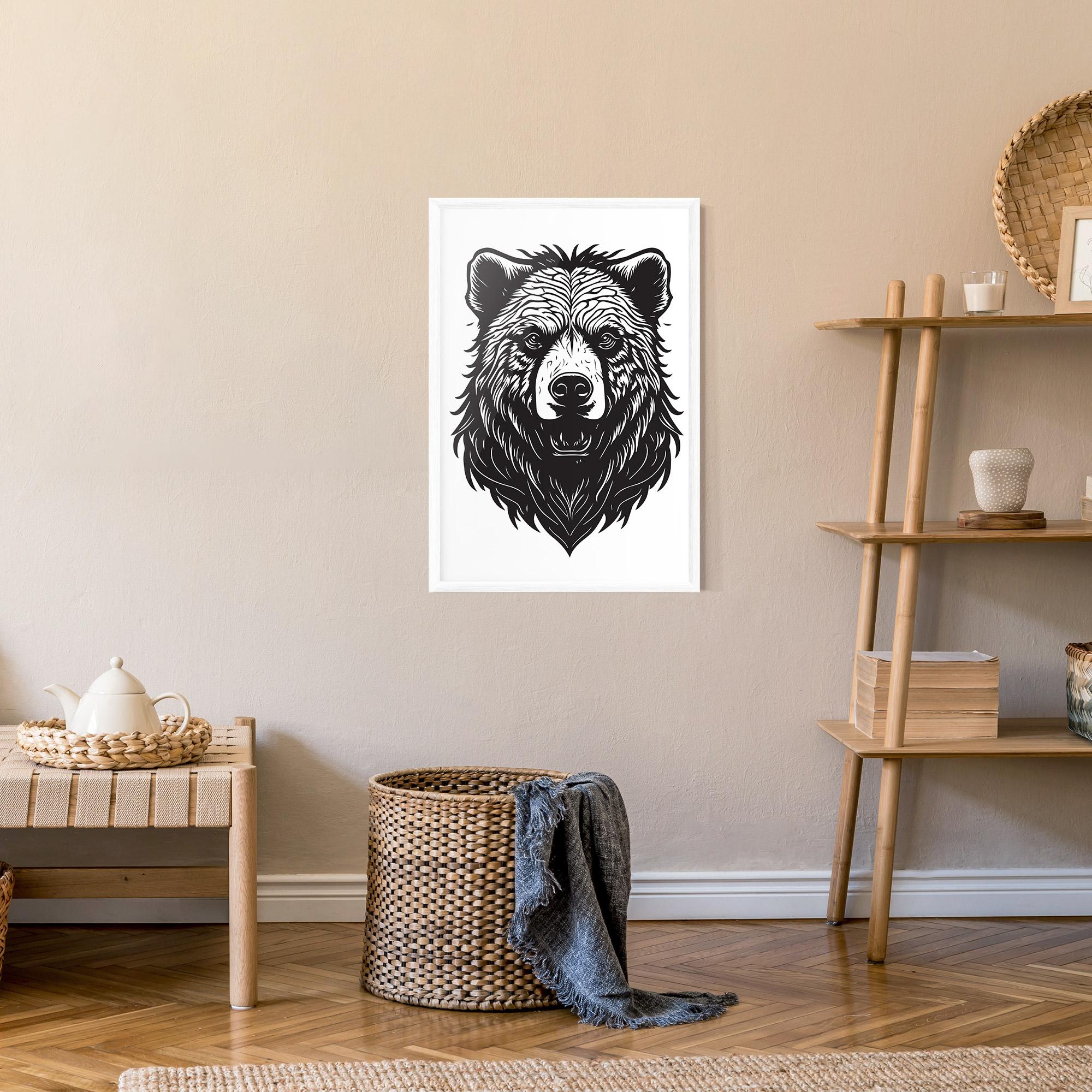 Plakat w Ramie Bear Black Head mockup 9