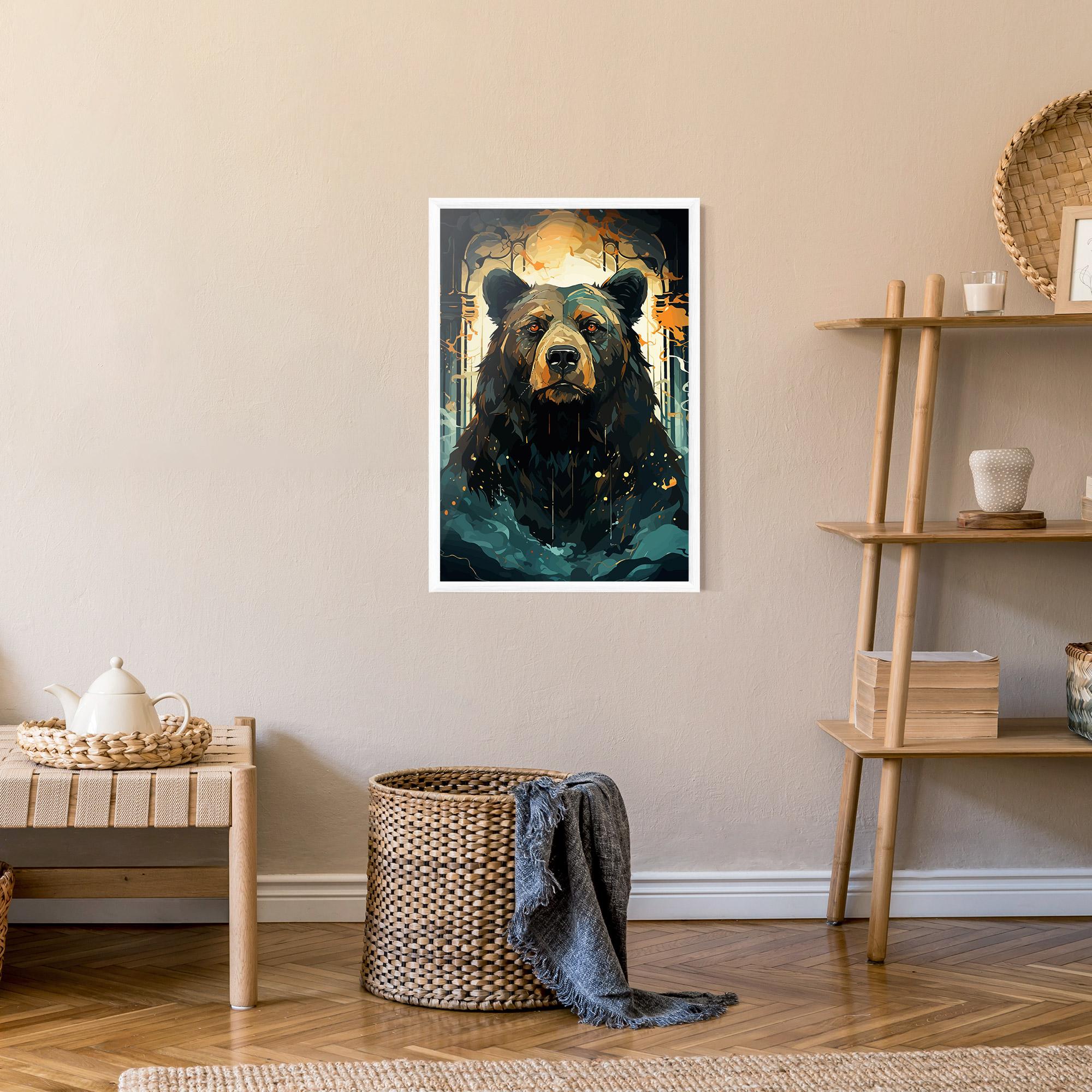 Plakat w Ramie Brown Bear Art mockup 9