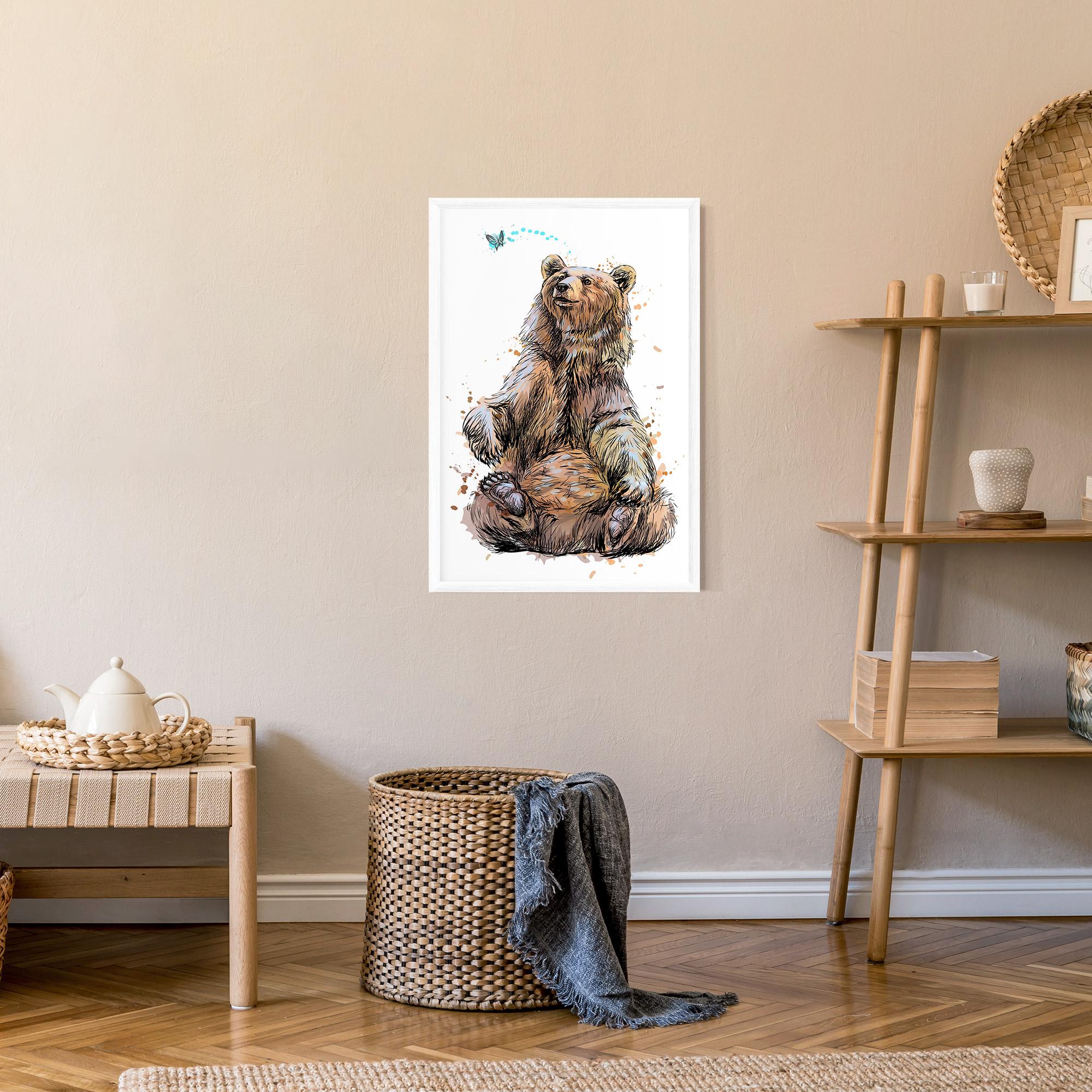 Plakat w Ramie Butterfly Bear mockup 9