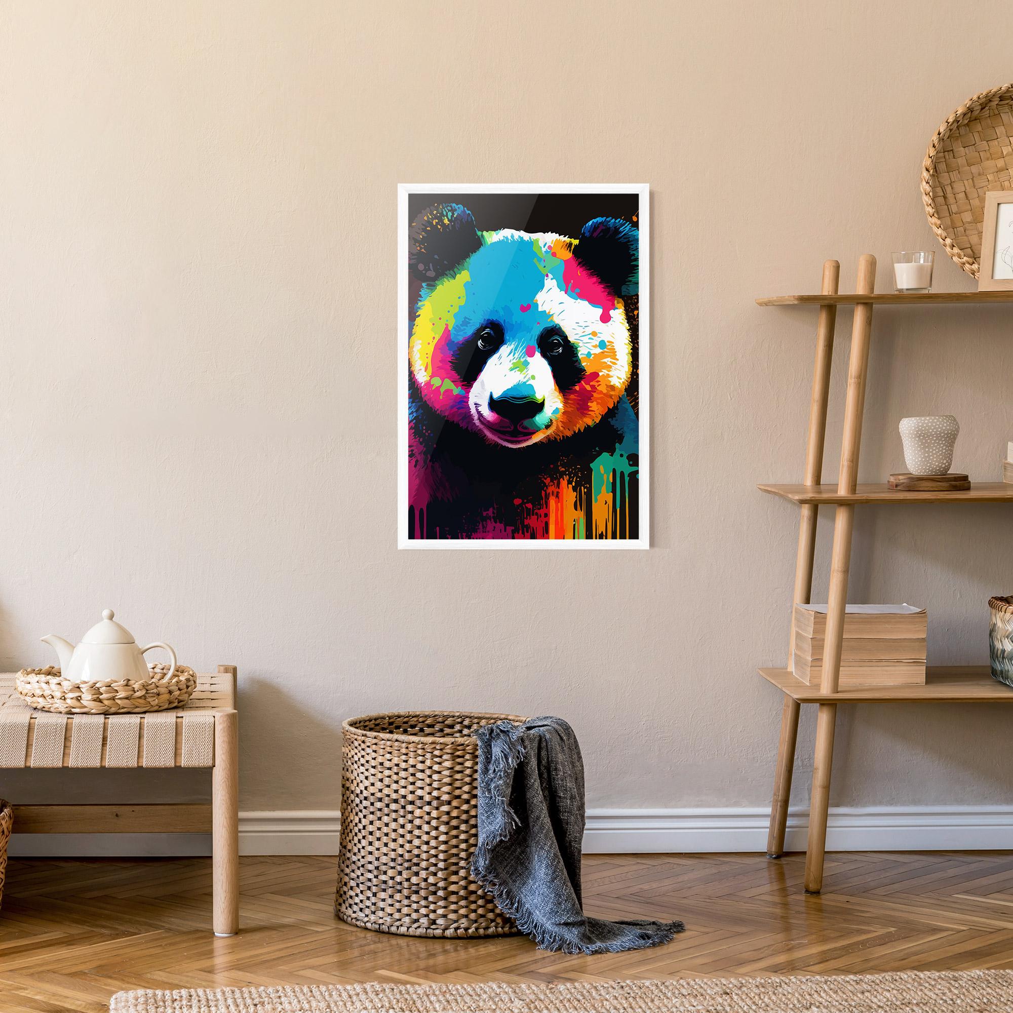 Plakat w Ramie Panda Color Art mockup 9