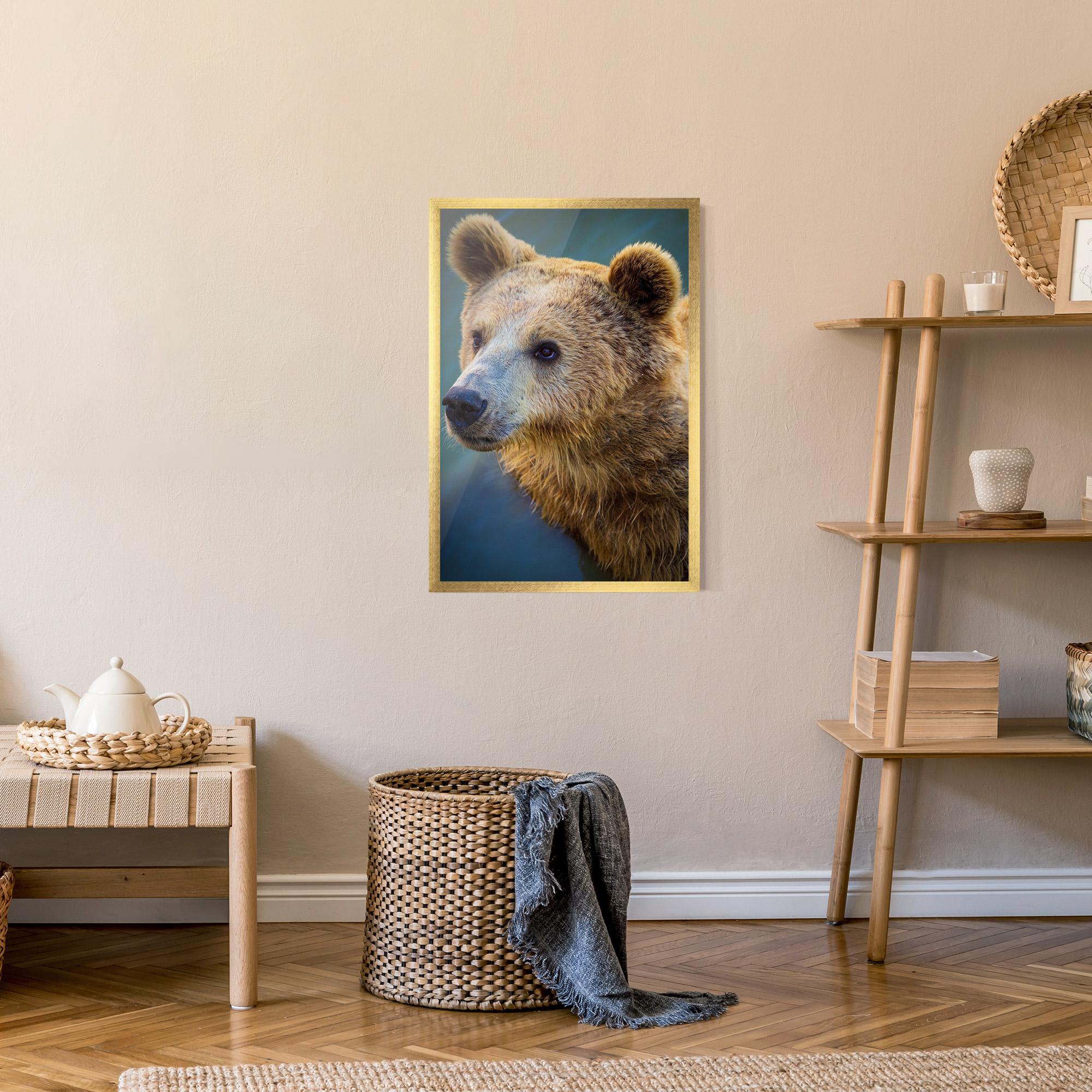 Plakat w Ramie Bear Head mockup 9